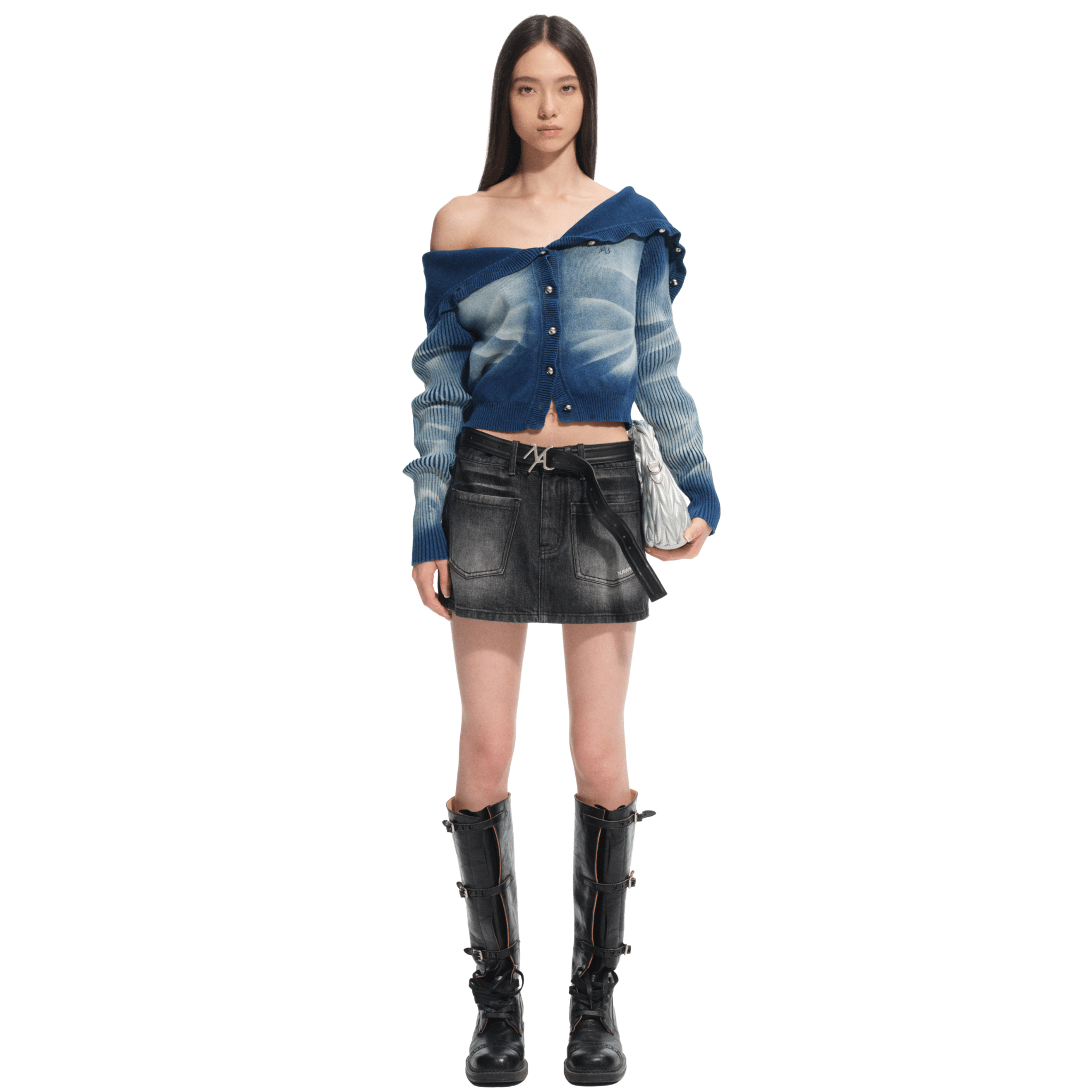 NAWS Volcano Knit Cardigan in Blue | MADAX