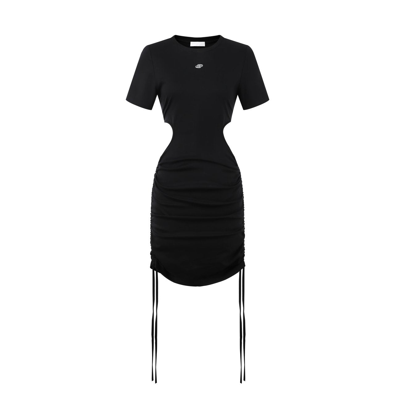 THREE QUARTERS Waist Cutout Black T - Shirt Dress | MADA IN CHINA