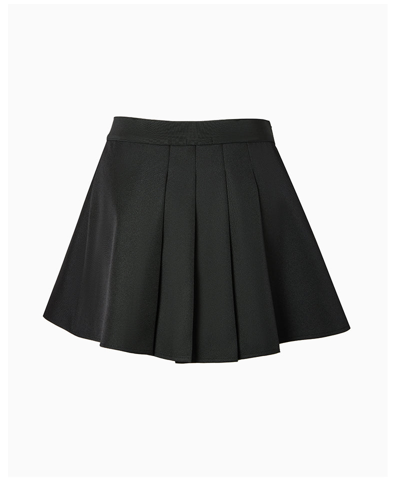 CHARLIE LUCIANO Waistband Logo Pleated Skirt | MADA IN CHINA