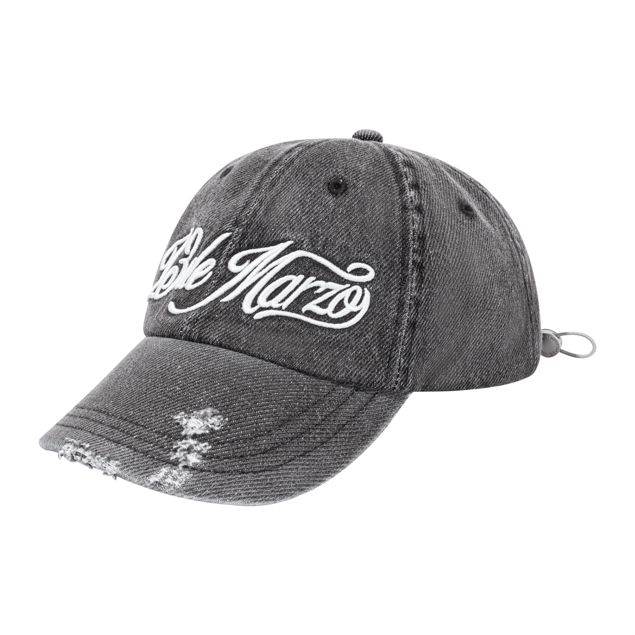 13DE MARZO Washed Damaged Baseball Cap in Black | MADAX