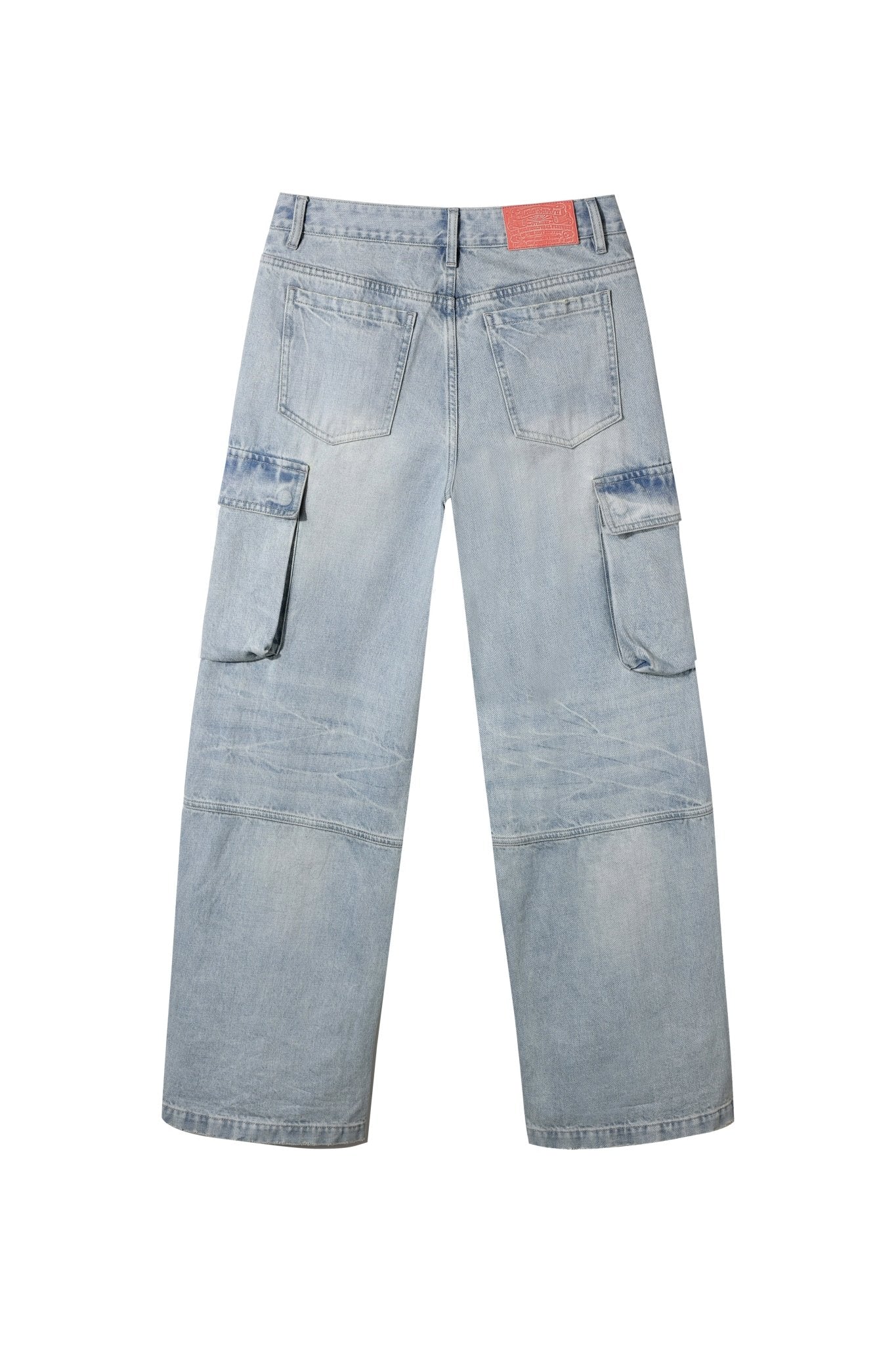 Alexia Sandra Washed Multi - pocket Loose Cargo Jeans In Ice Blue | MADAX