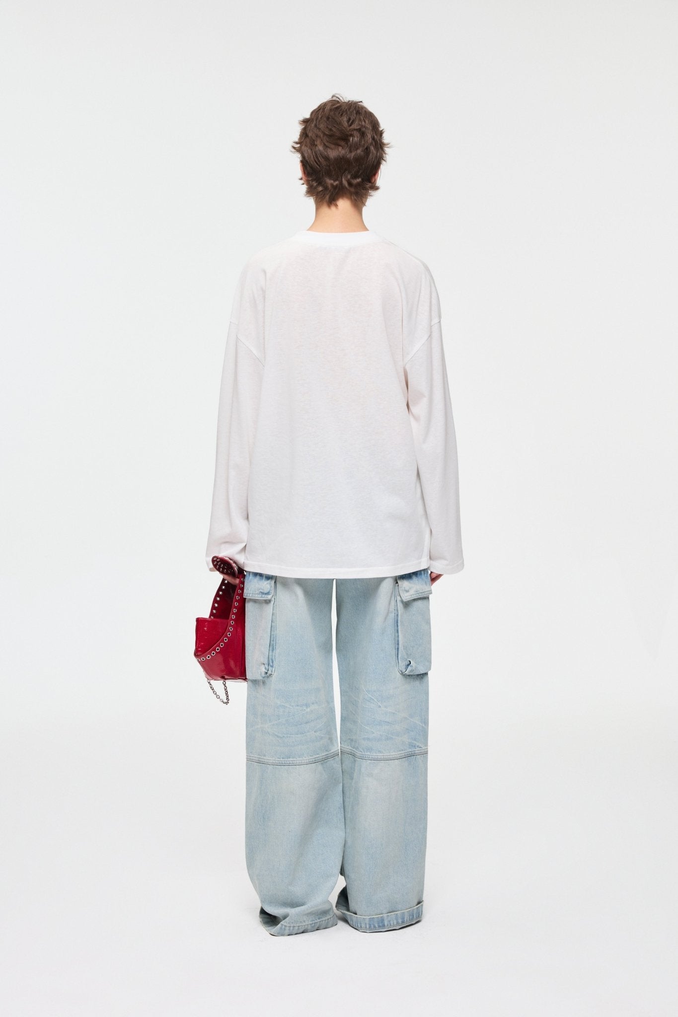 Alexia Sandra Washed Multi - pocket Loose Cargo Jeans In Ice Blue | MADAX