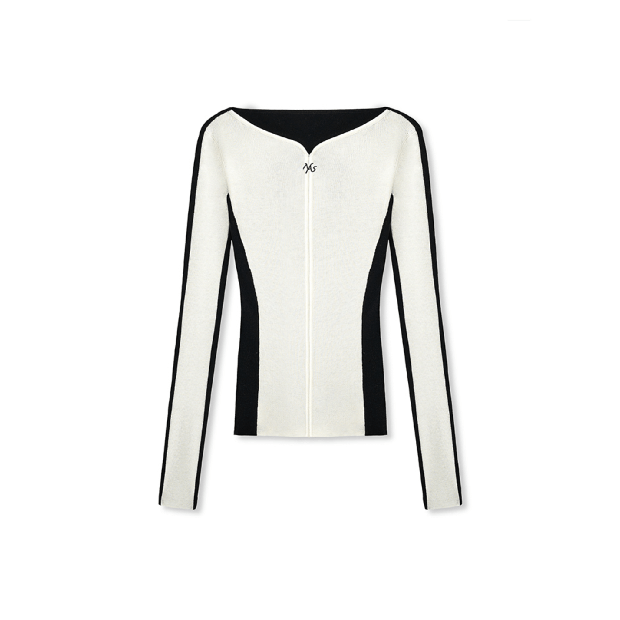 NAWS Waterfall Knit Top in Black and White | MADAX