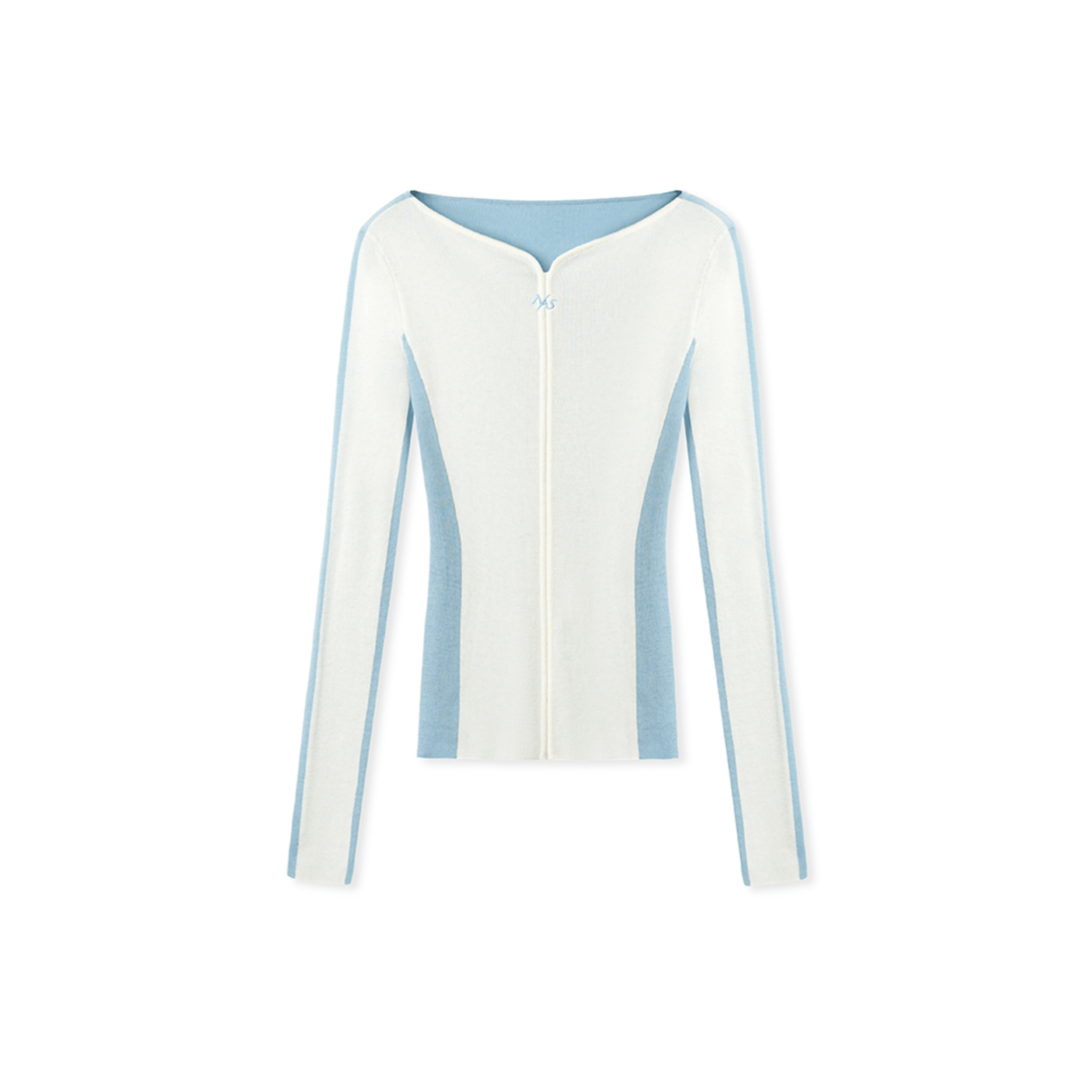 NAWS Waterfall Knit Top in Blue and White | MADAX