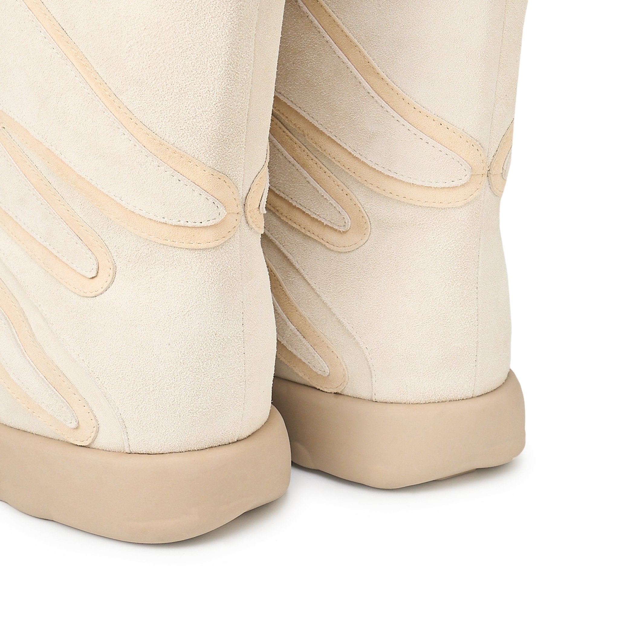 LOST IN ECHO Western Wind Splicing Mid Tube Snow Boots In Beige White | MADAX