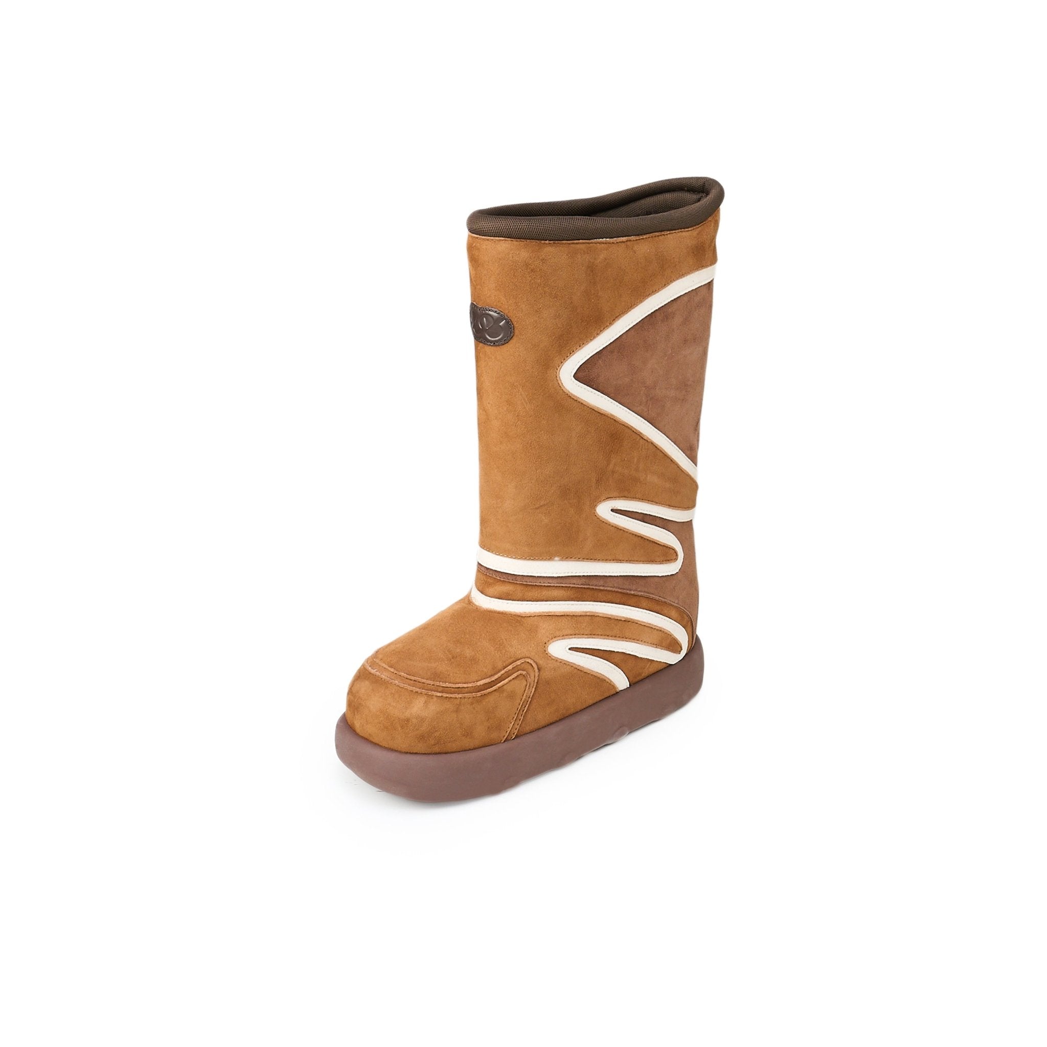 LOST IN ECHO Western Wind Splicing Mid Tube Snow Boots In Brown | MADAX