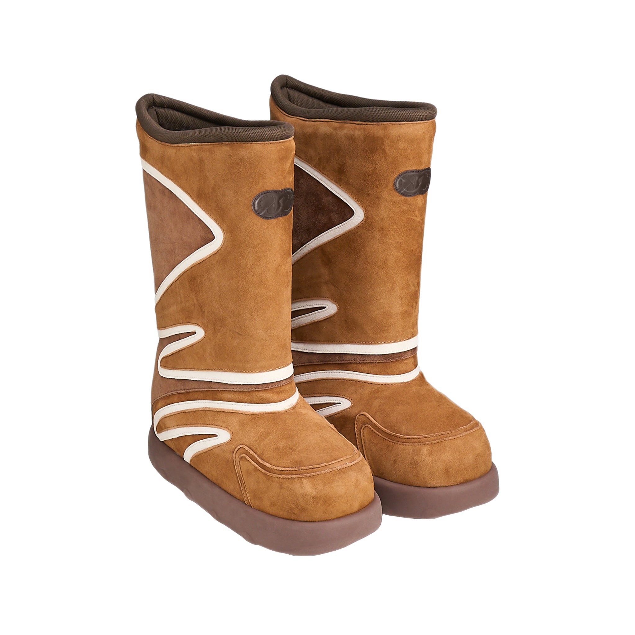 LOST IN ECHO Western Wind Splicing Mid Tube Snow Boots In Brown | MADAX