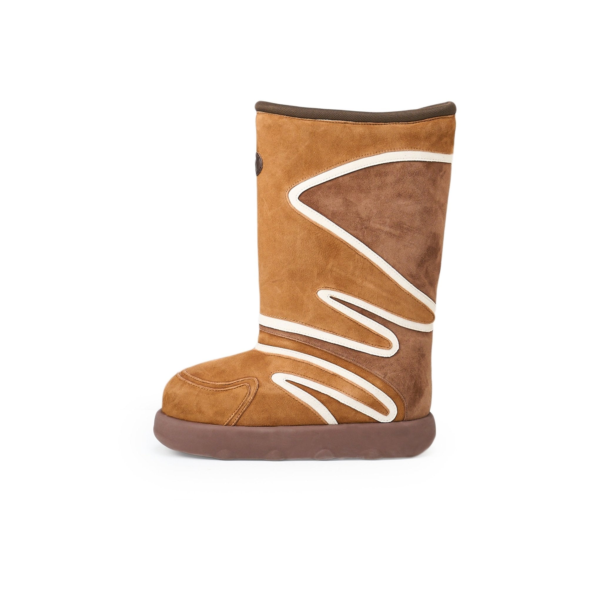 LOST IN ECHO Western Wind Splicing Mid Tube Snow Boots In Brown | MADAX