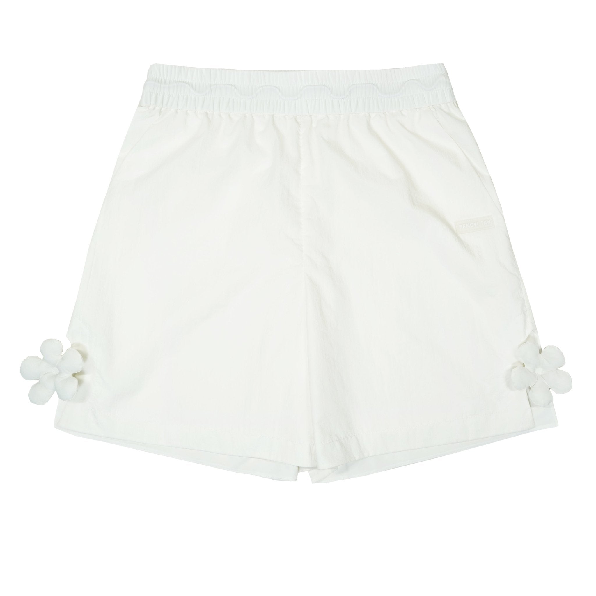 FENGYI TAN White 3D Flower Sun Protection Shorts | MADA IN CHINA