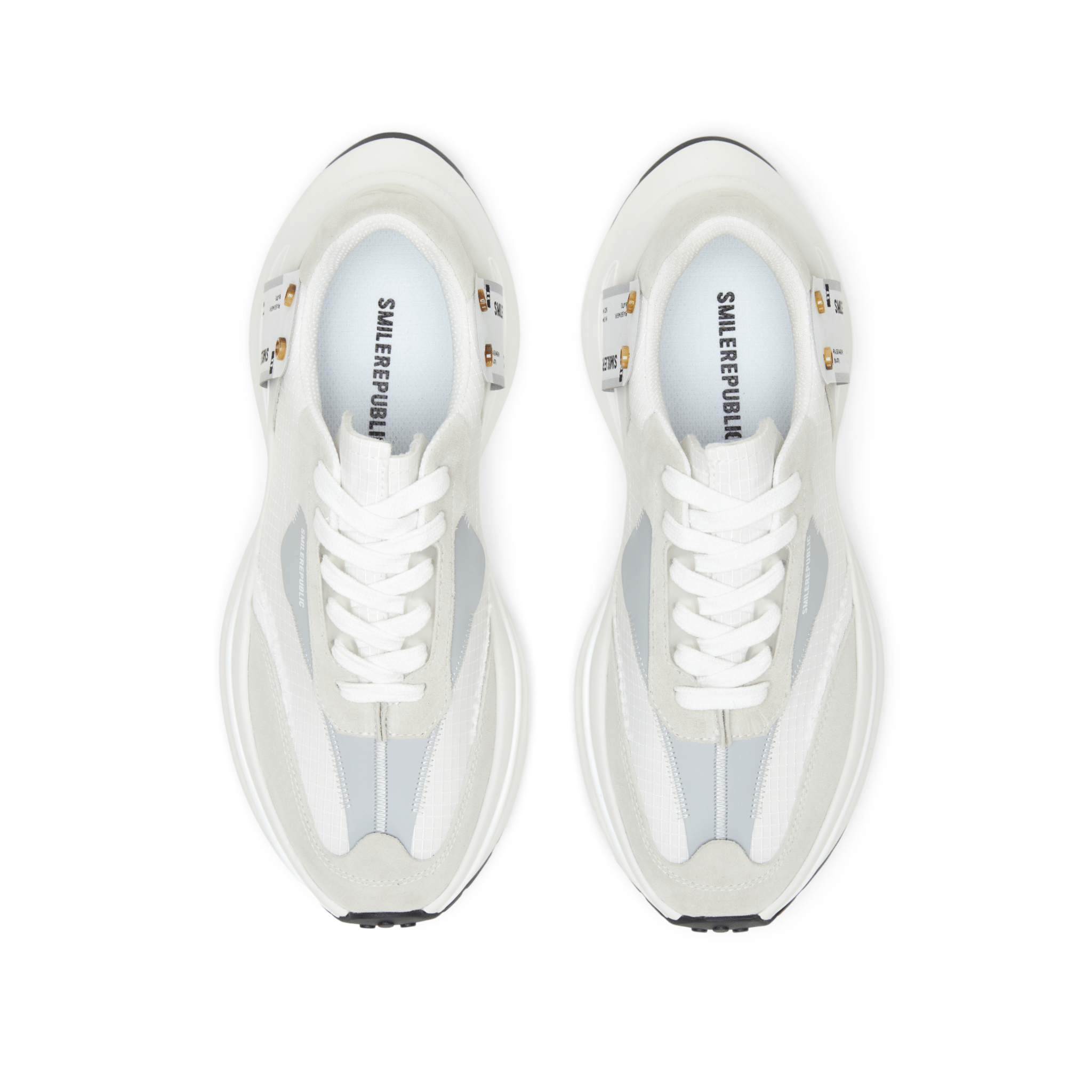 SMILEREPUBLIC White and Gray Low - top Retro Jogging Shoes 1.0 | MADAX