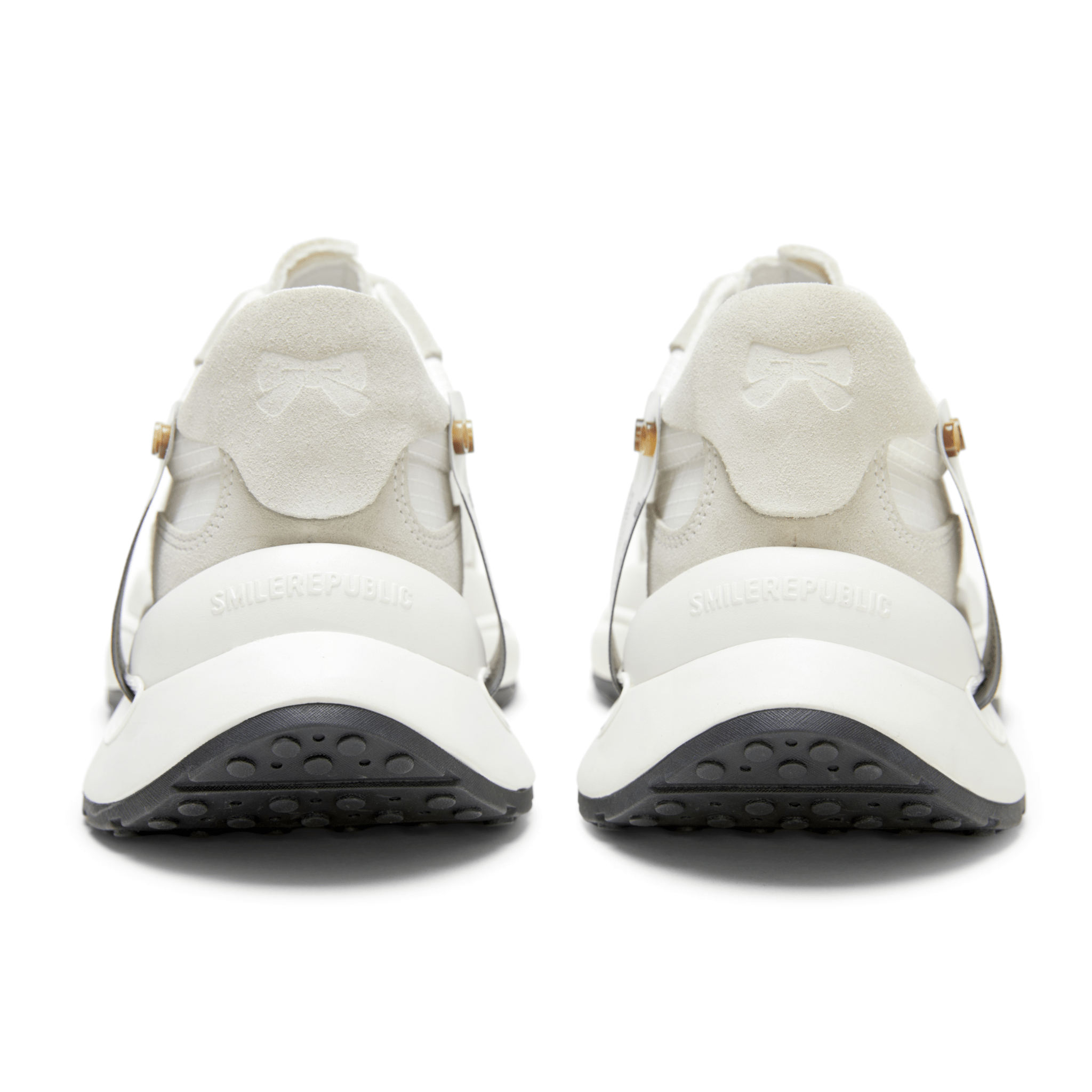 SMILEREPUBLIC White and Gray Low - top Retro Jogging Shoes 1.0 | MADAX
