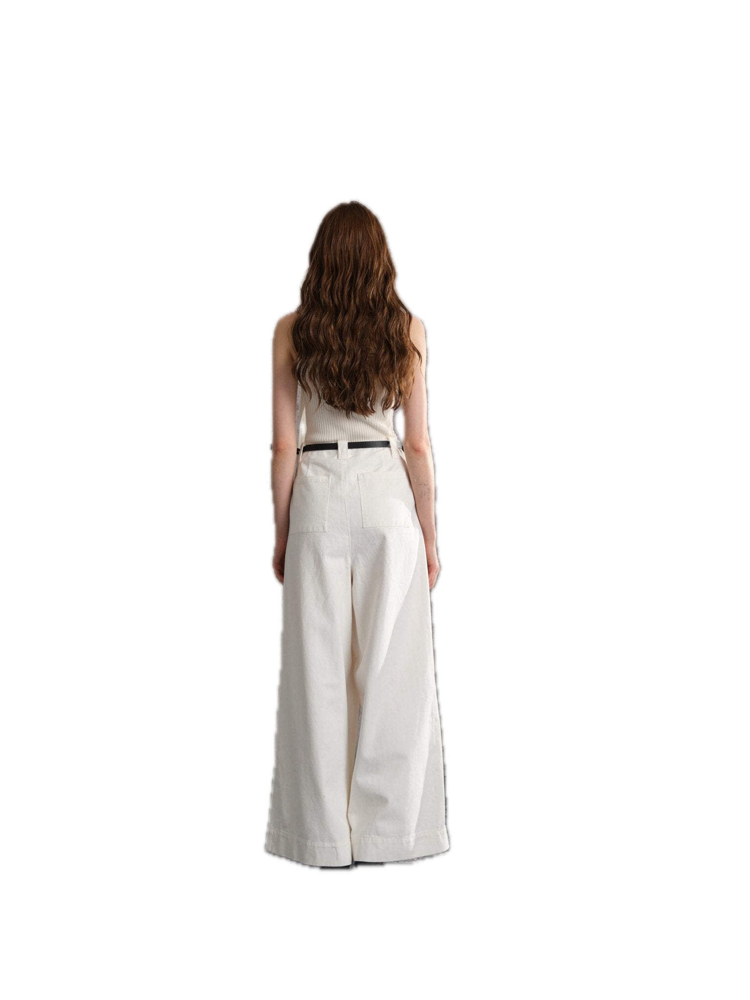 ARTE PURA White Belted Wide Leg Pants | MADA IN CHINA