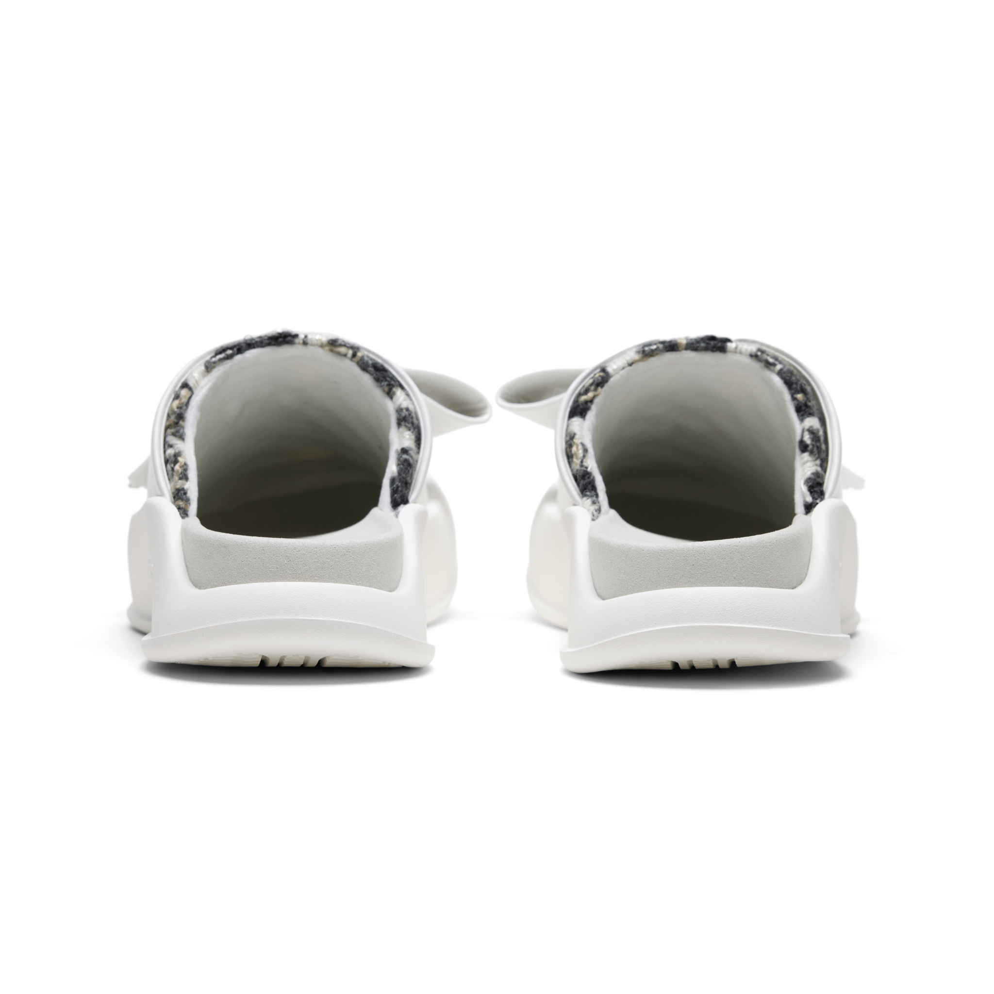 SMILEREPUBLIC White Bow Square Buckle Thick - soled Half - slippers | MADAX