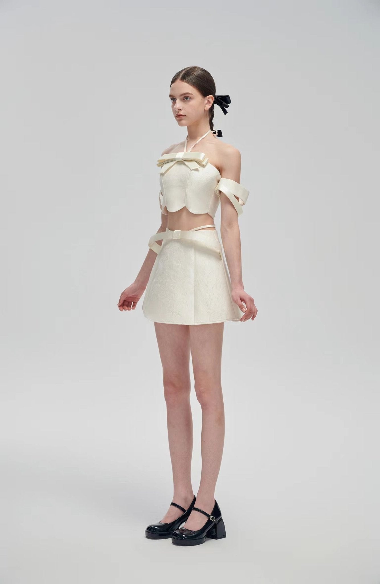 Fa sogno White Bow Tie Two - piece Dress | MADA IN CHINA