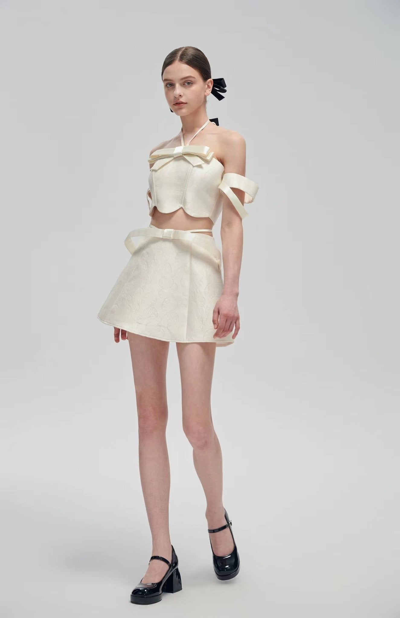 Fa sogno White Bow Tie Two - piece Dress | MADA IN CHINA