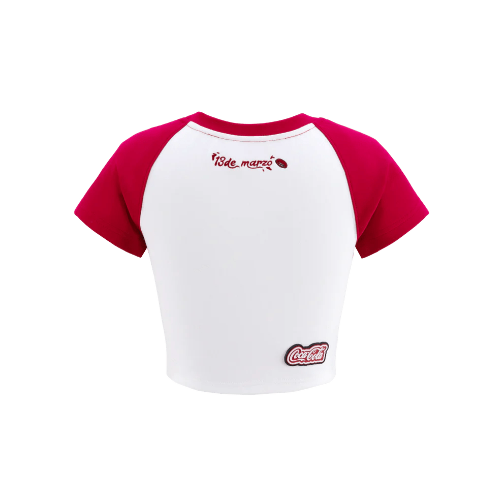 13DE MARZO White Coca-Cola Bear Logo Top | MADA IN CHINA