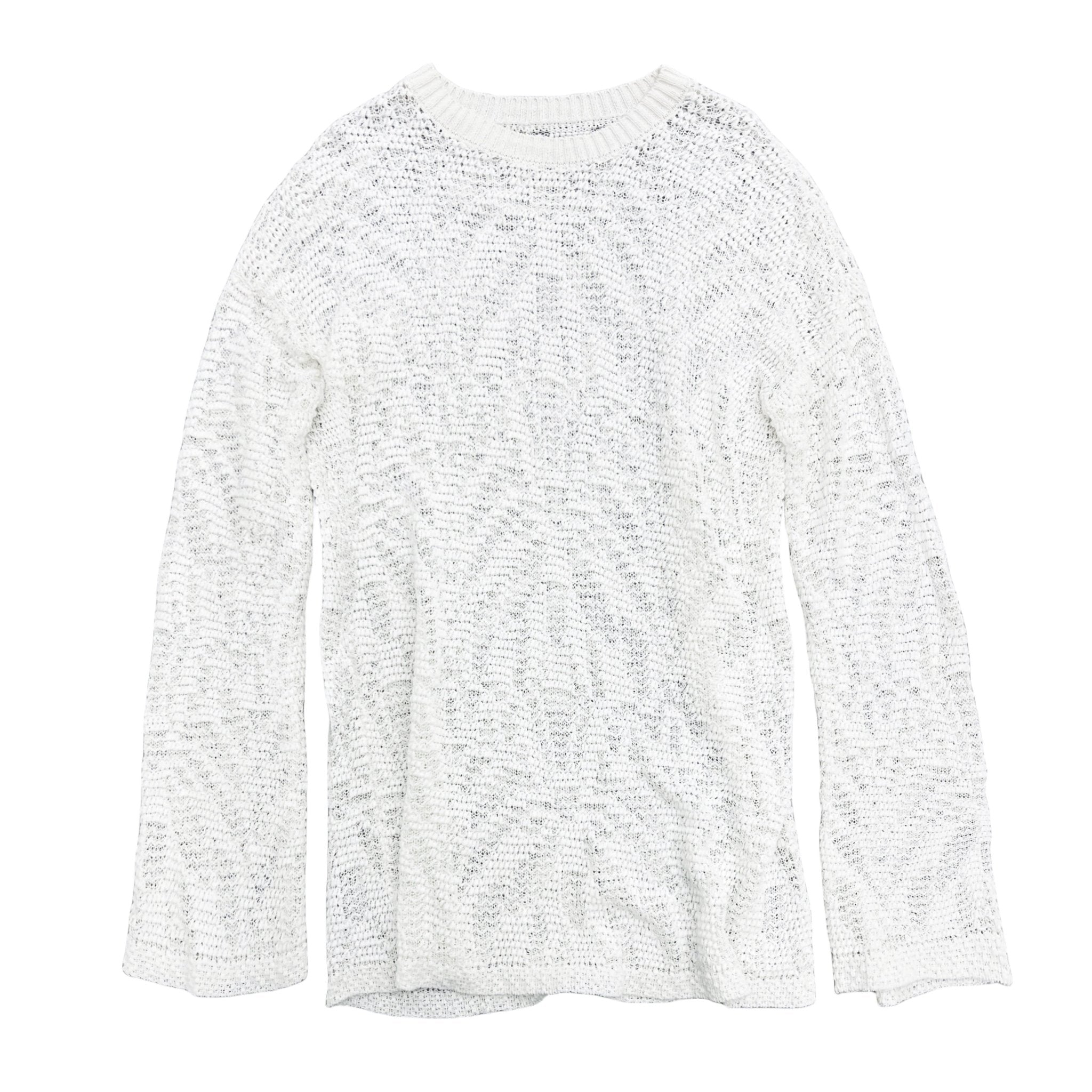 CPLUS SERIES White Crochet - Knit Patterned Loose Sweatshirt | MADA IN CHINA