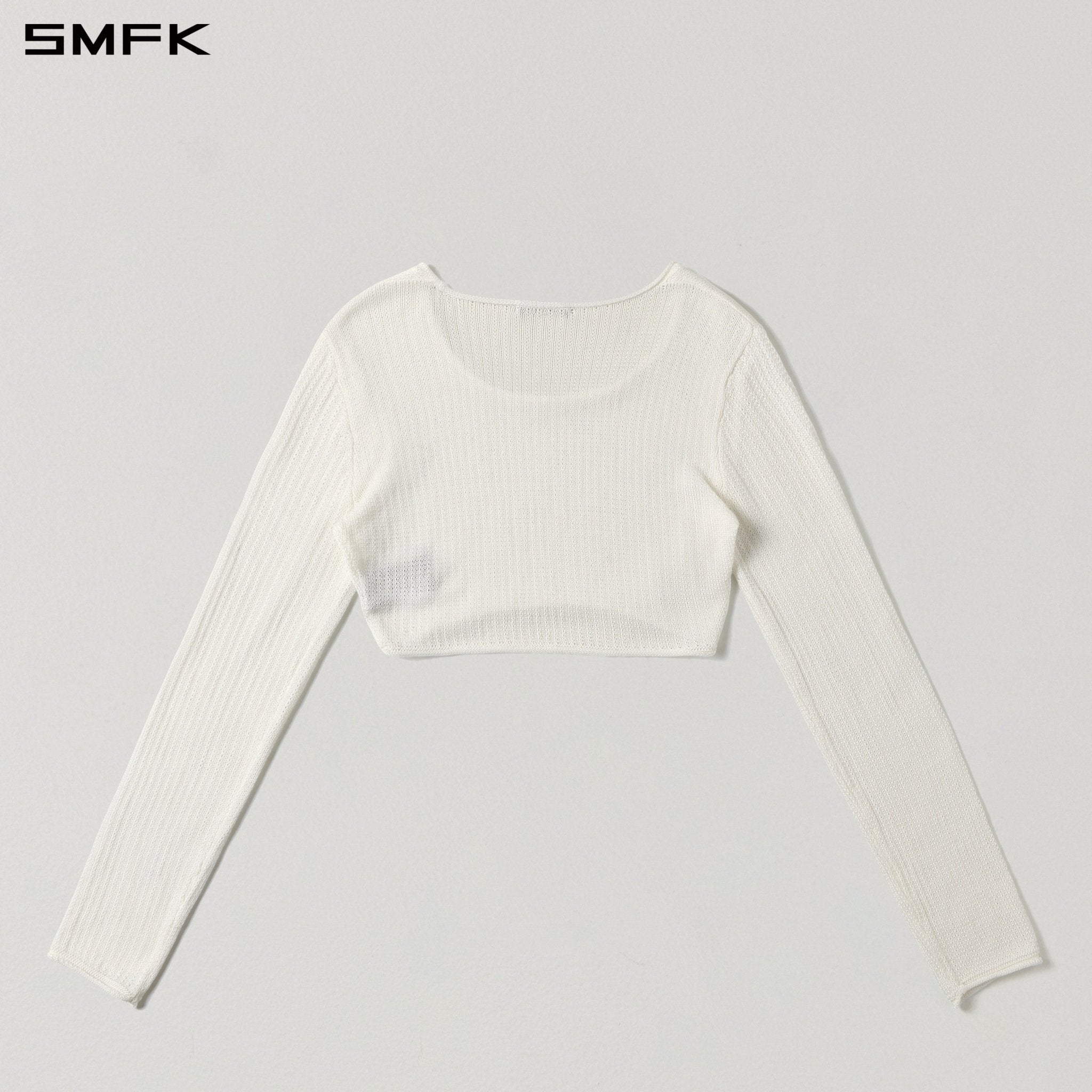 SMFK White Cropped Knit Top | MADAX