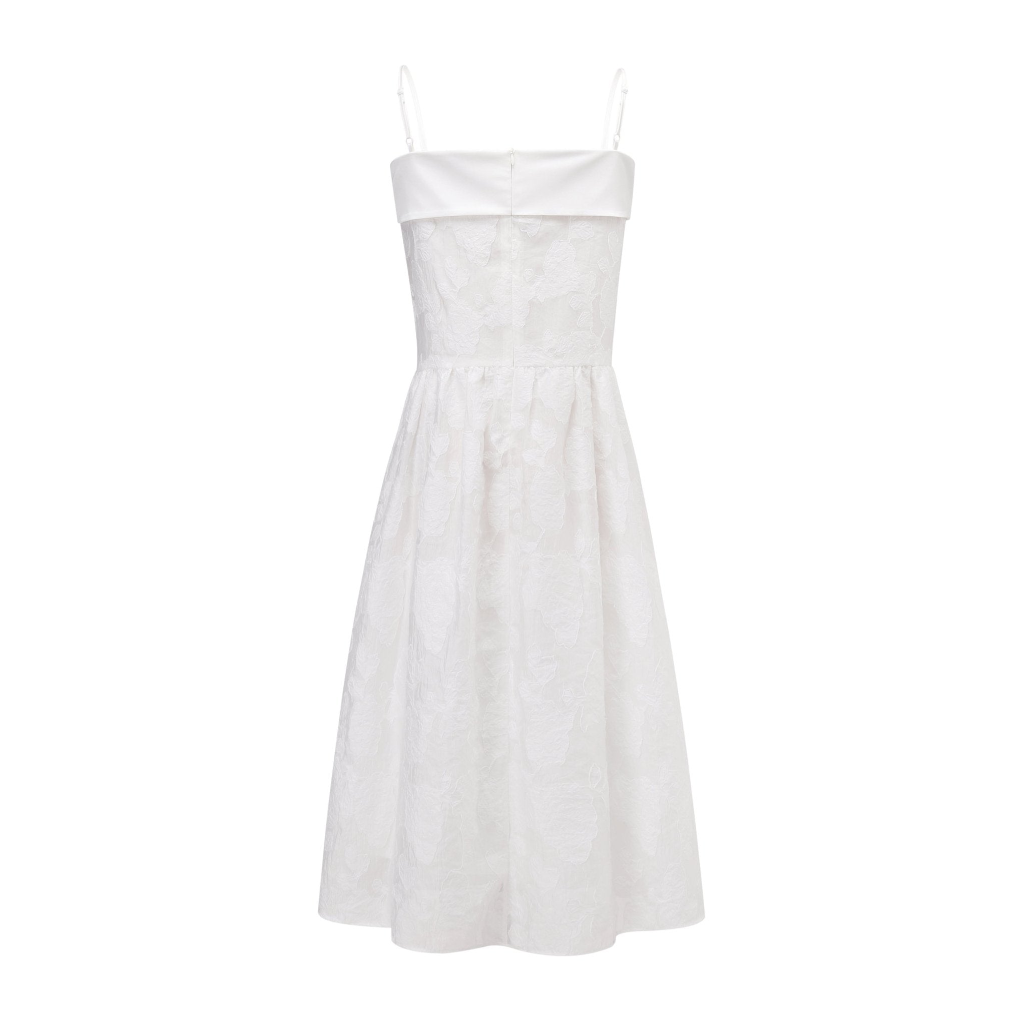 THREE QUARTERS White Cut Flower Hand - Sewn Pearl Flower Dress | MADA IN CHINA