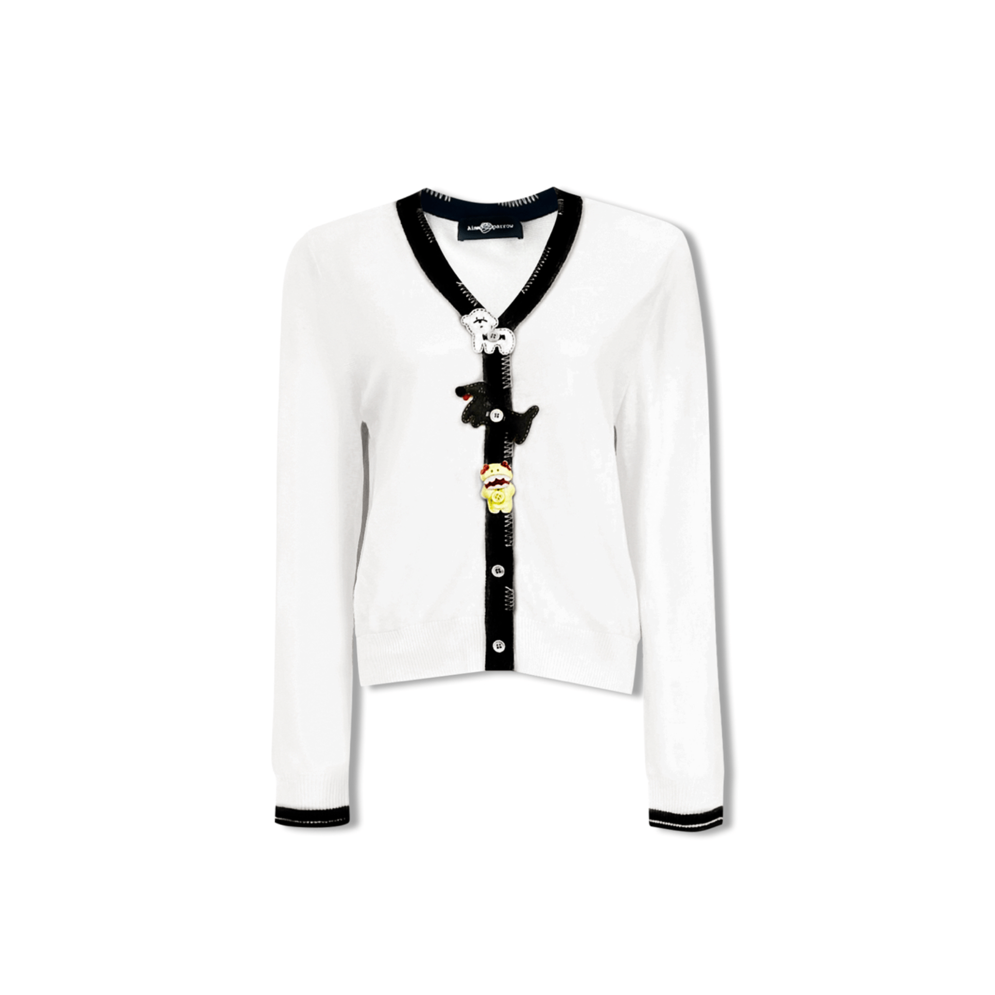 AIMME SPARROW White Cute Hanging Knitted Cardigan | MADAX