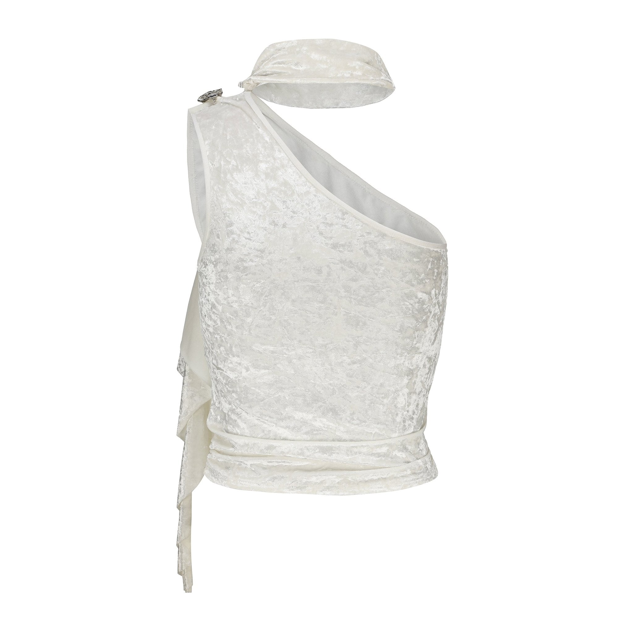 ARTE PURA White Diamond Velvet with Lace Raglan Top | MADA IN CHINA