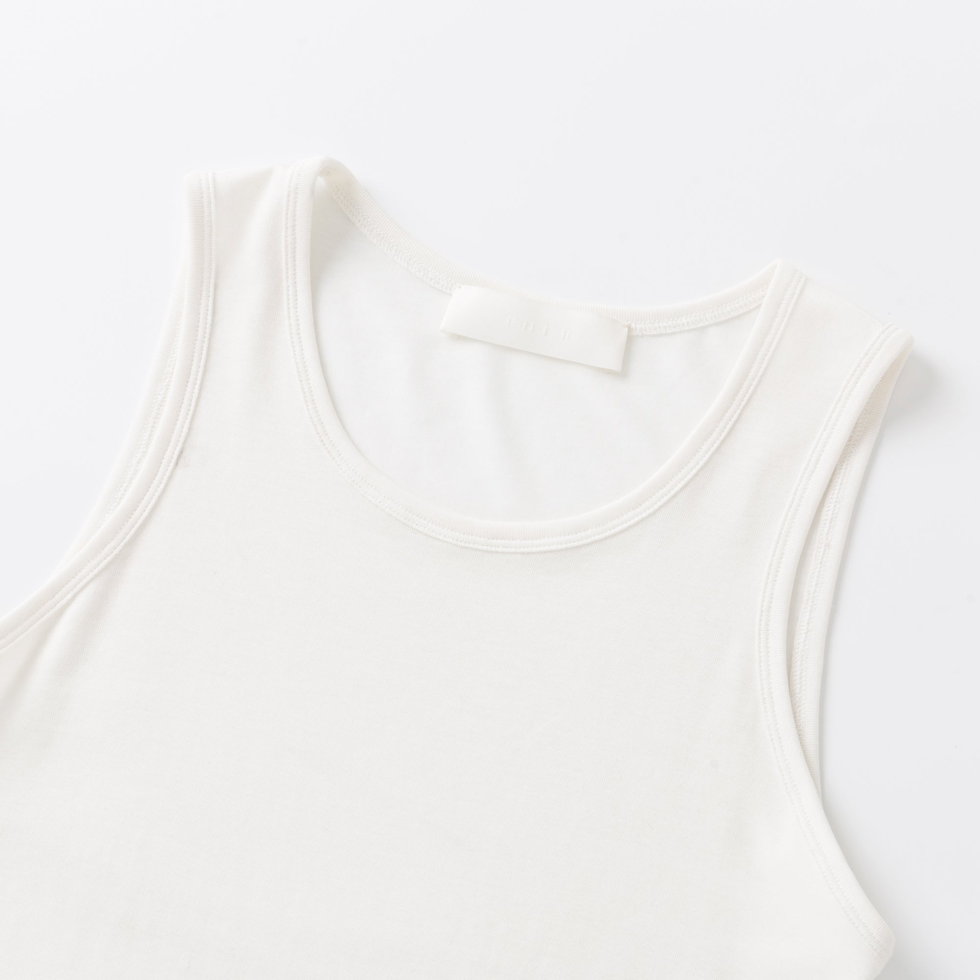 Ther. White Drop-hem Sheer Tank Top | MADA IN CHINA