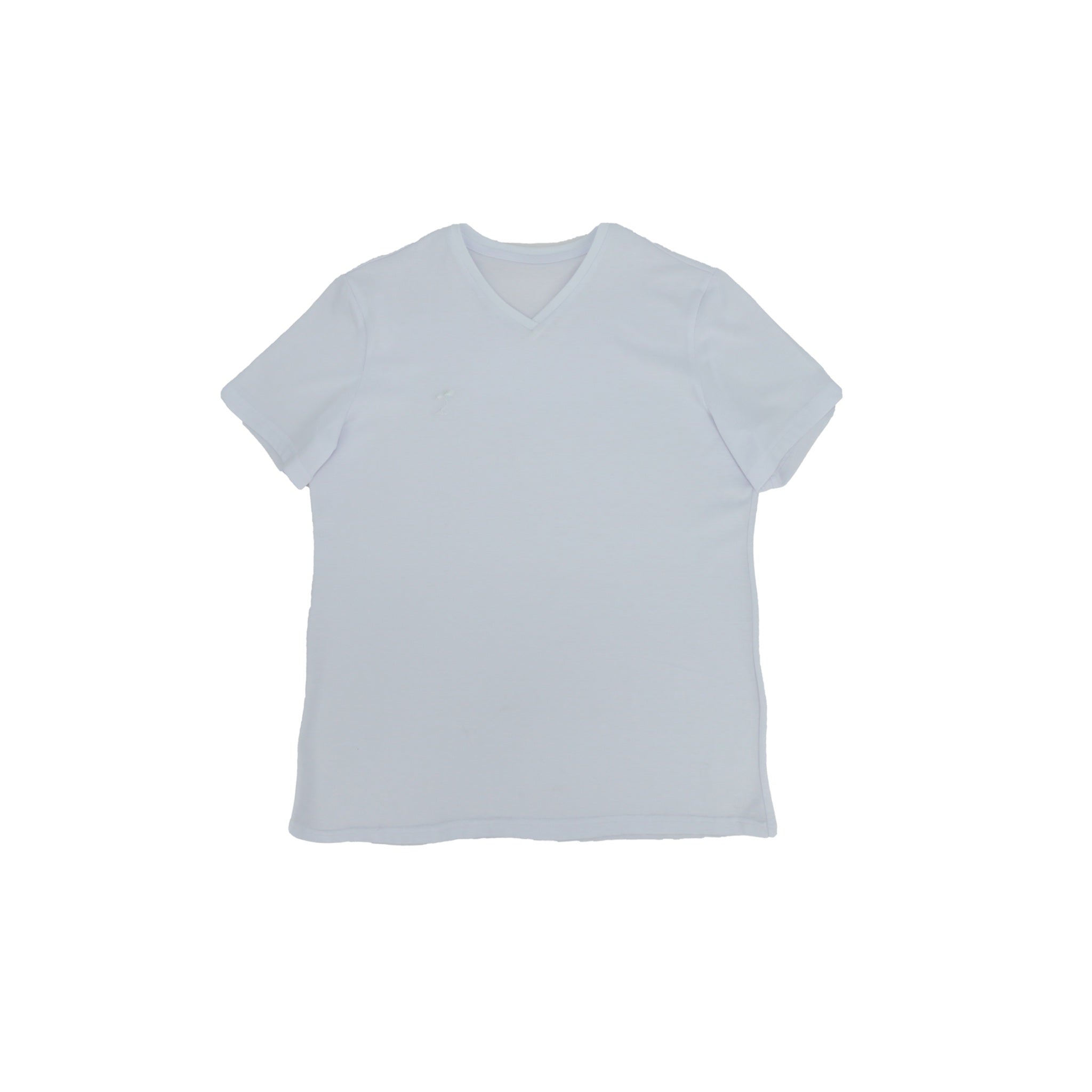 ilEWUOY White Embroidered Small V-neck T-shirt | MADA IN CHINA