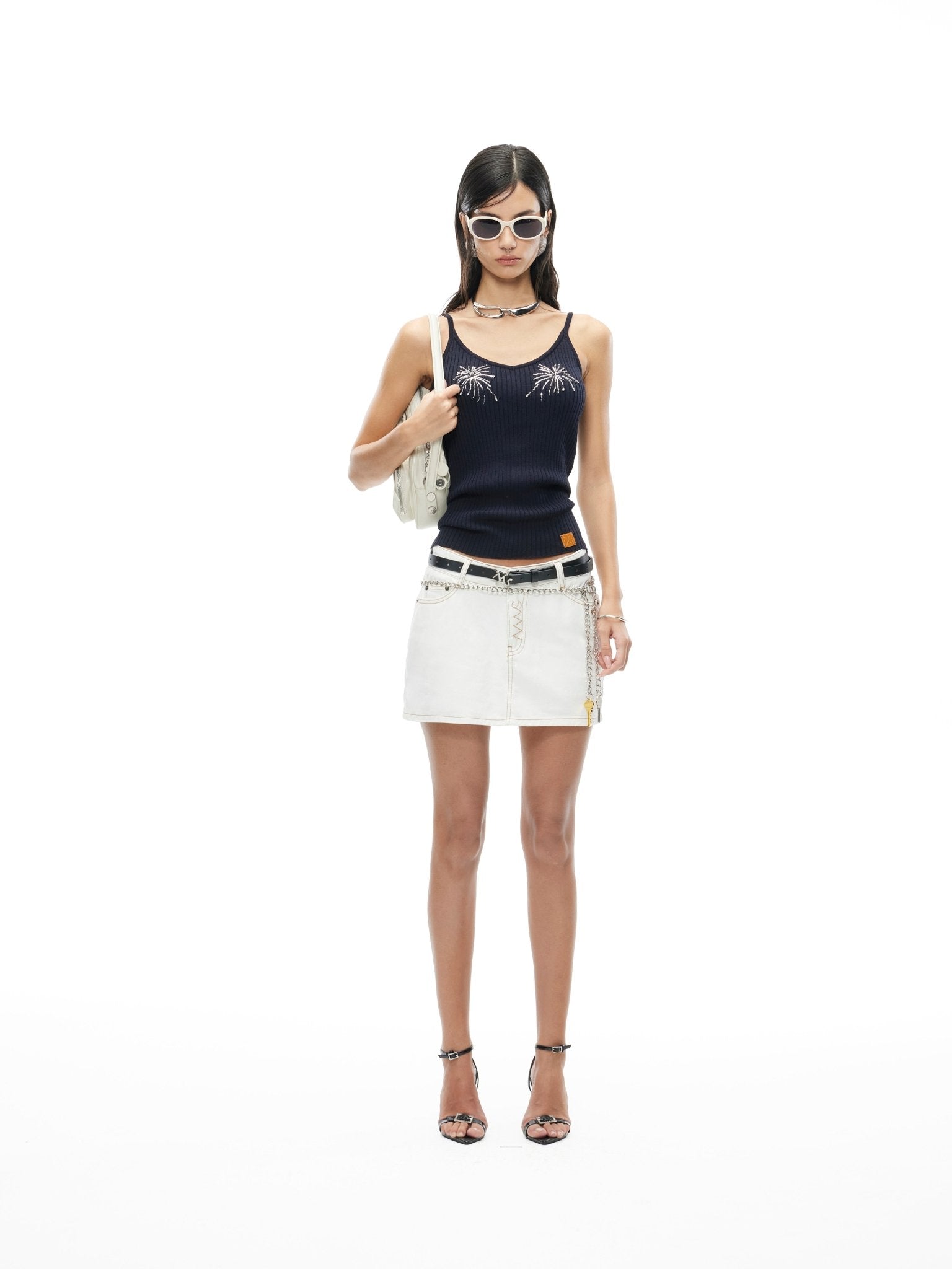 NAWS White Equestrian Denim Skirt | MADAX