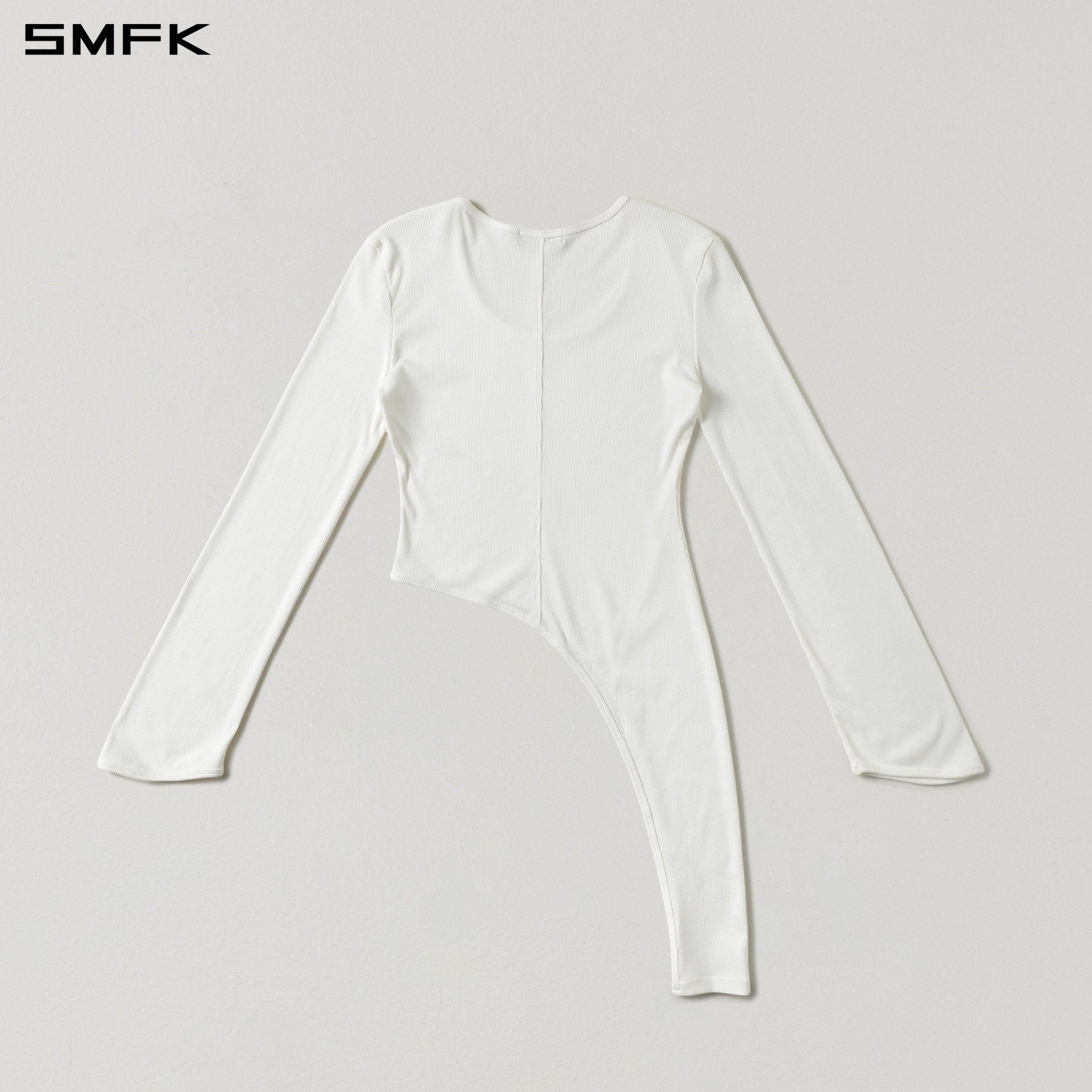 SMFK White Fitted Asymmetrical Top | MADAX