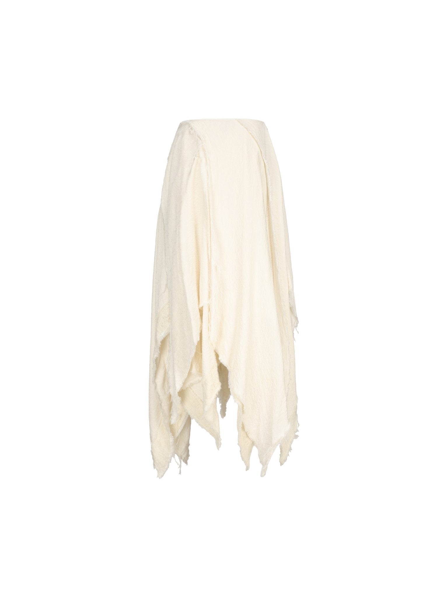 ELYWOOD White Hollow Wool Maxi Skirt | MADAX