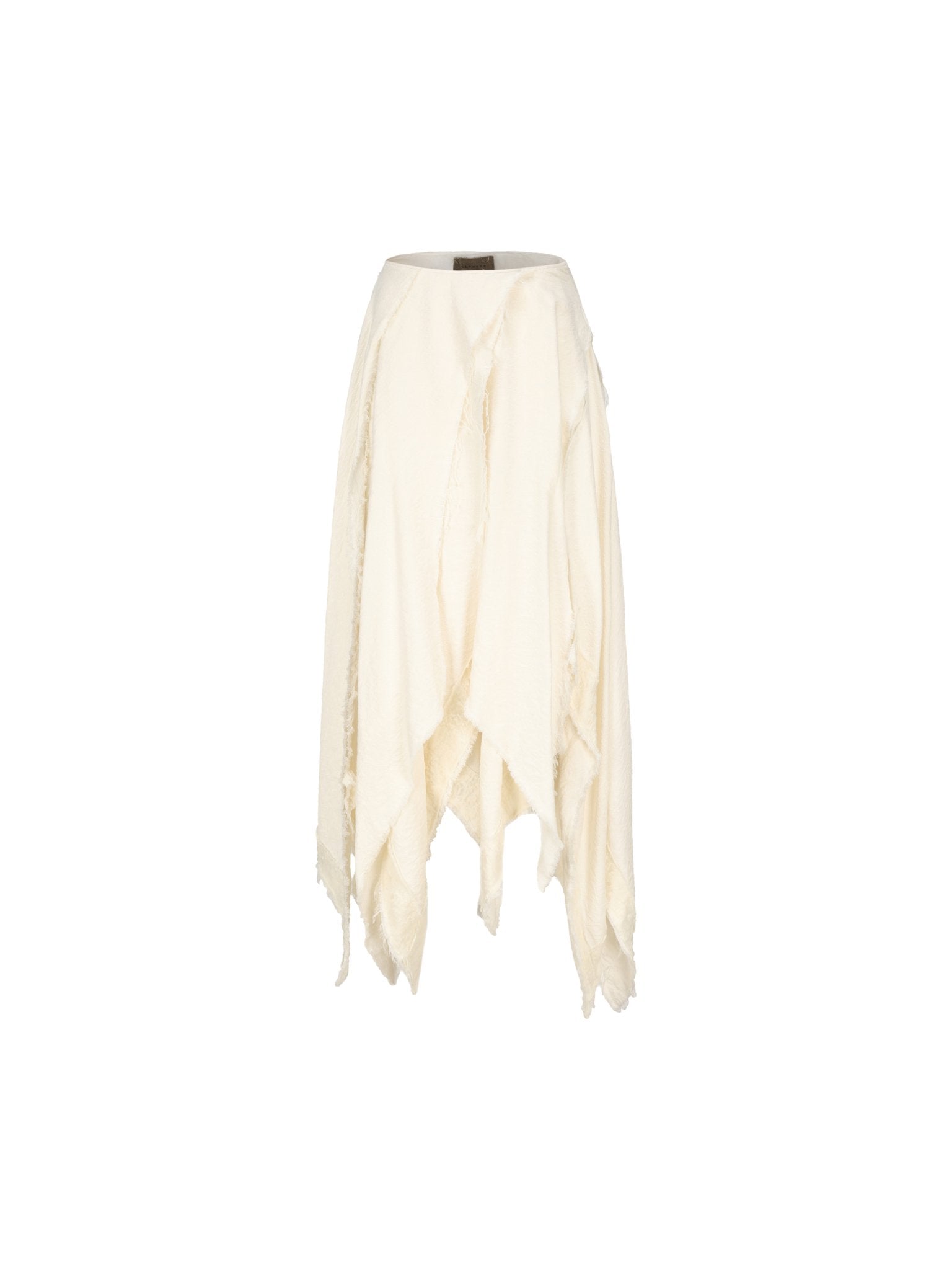 ELYWOOD White Hollow Wool Maxi Skirt | MADAX