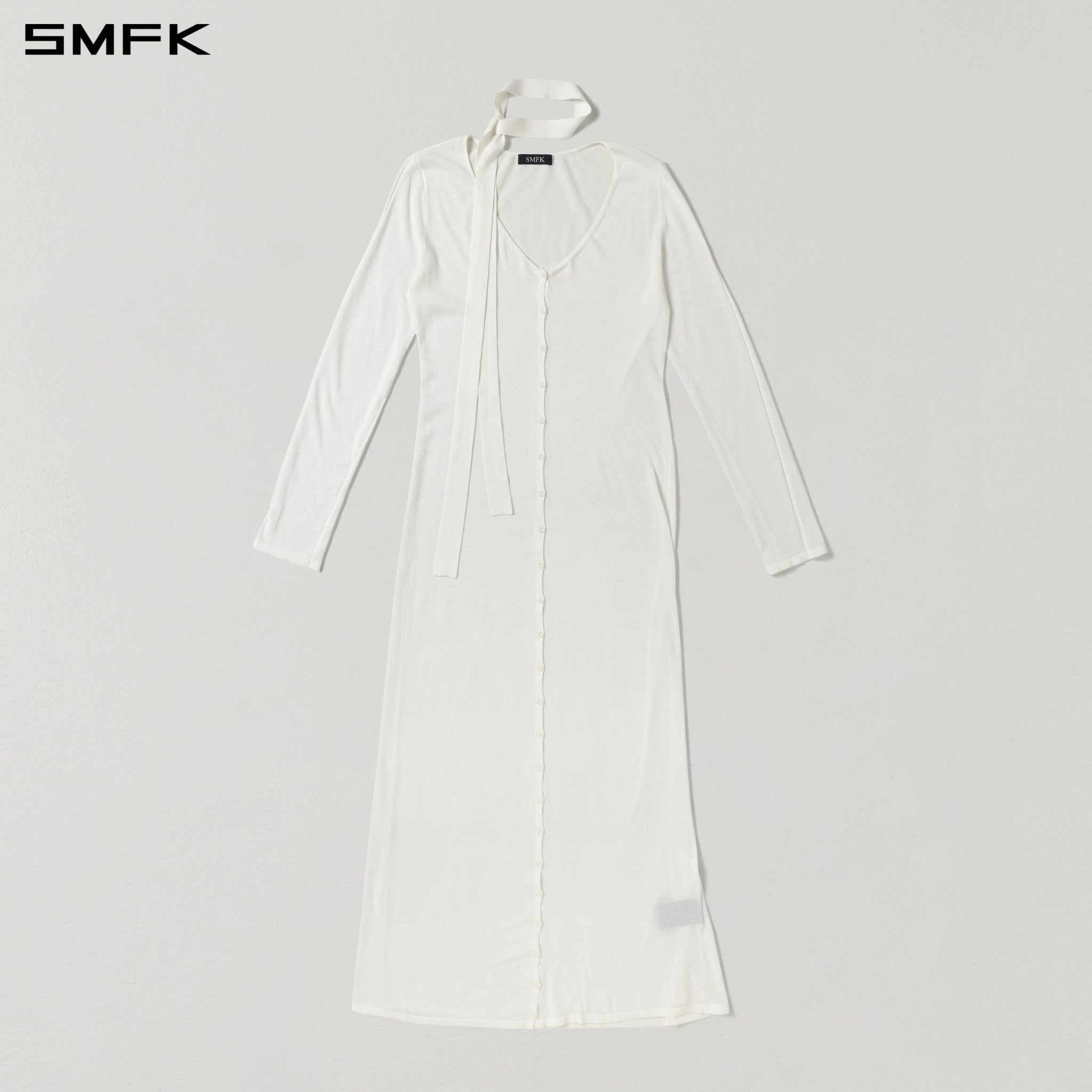 SMFK White Hoodie Cardigan Long Skirt | MADAX