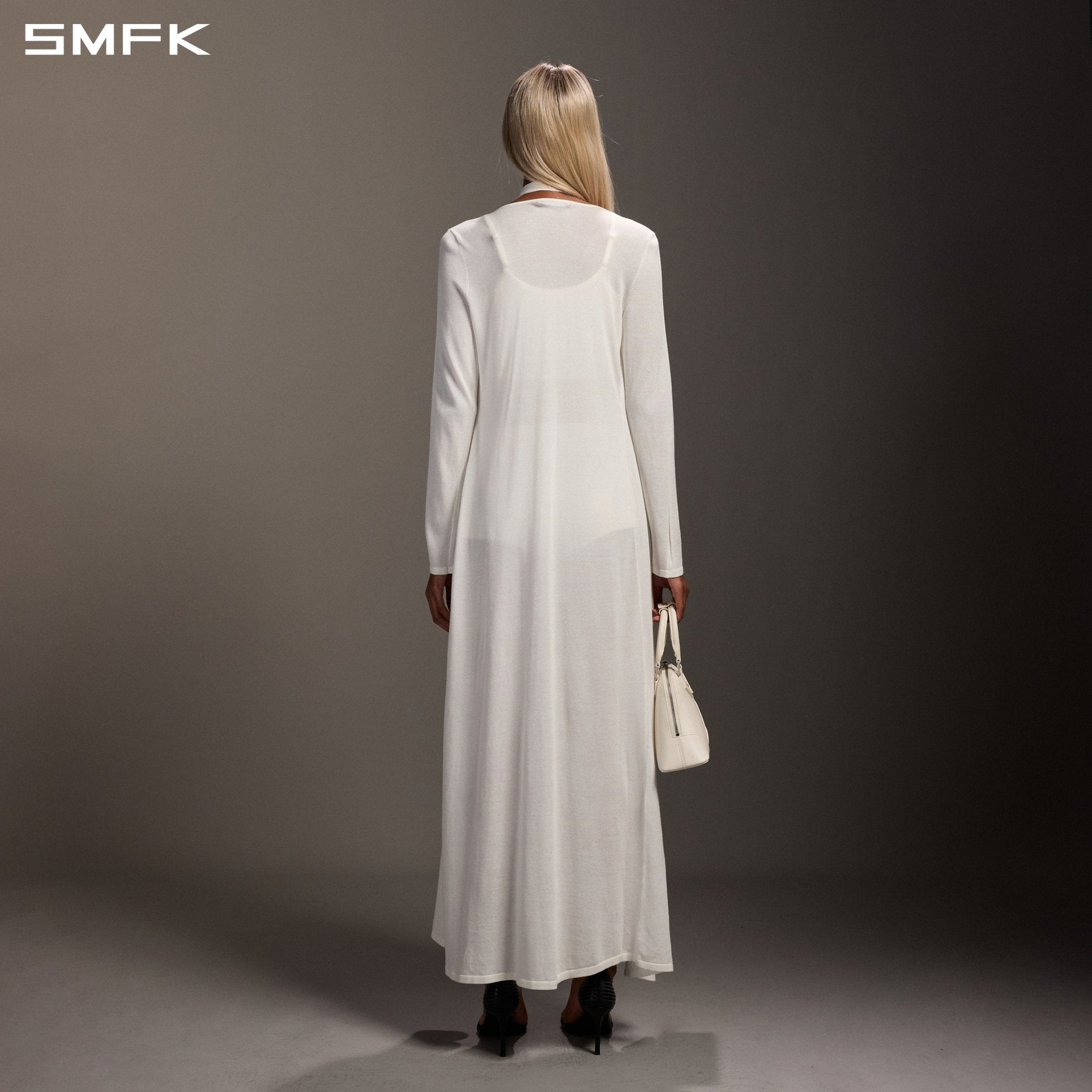 SMFK White Hoodie Cardigan Long Skirt | MADAX