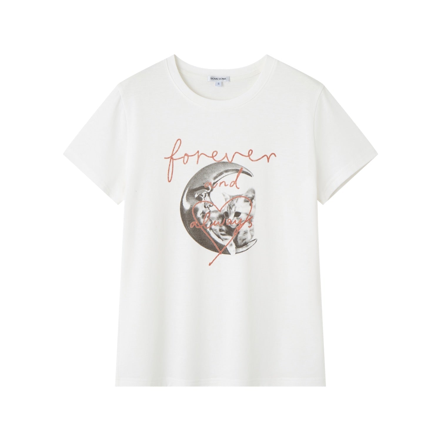 SOMESOWE White Kitten Short-Sleeved T-Shirt | MADAX