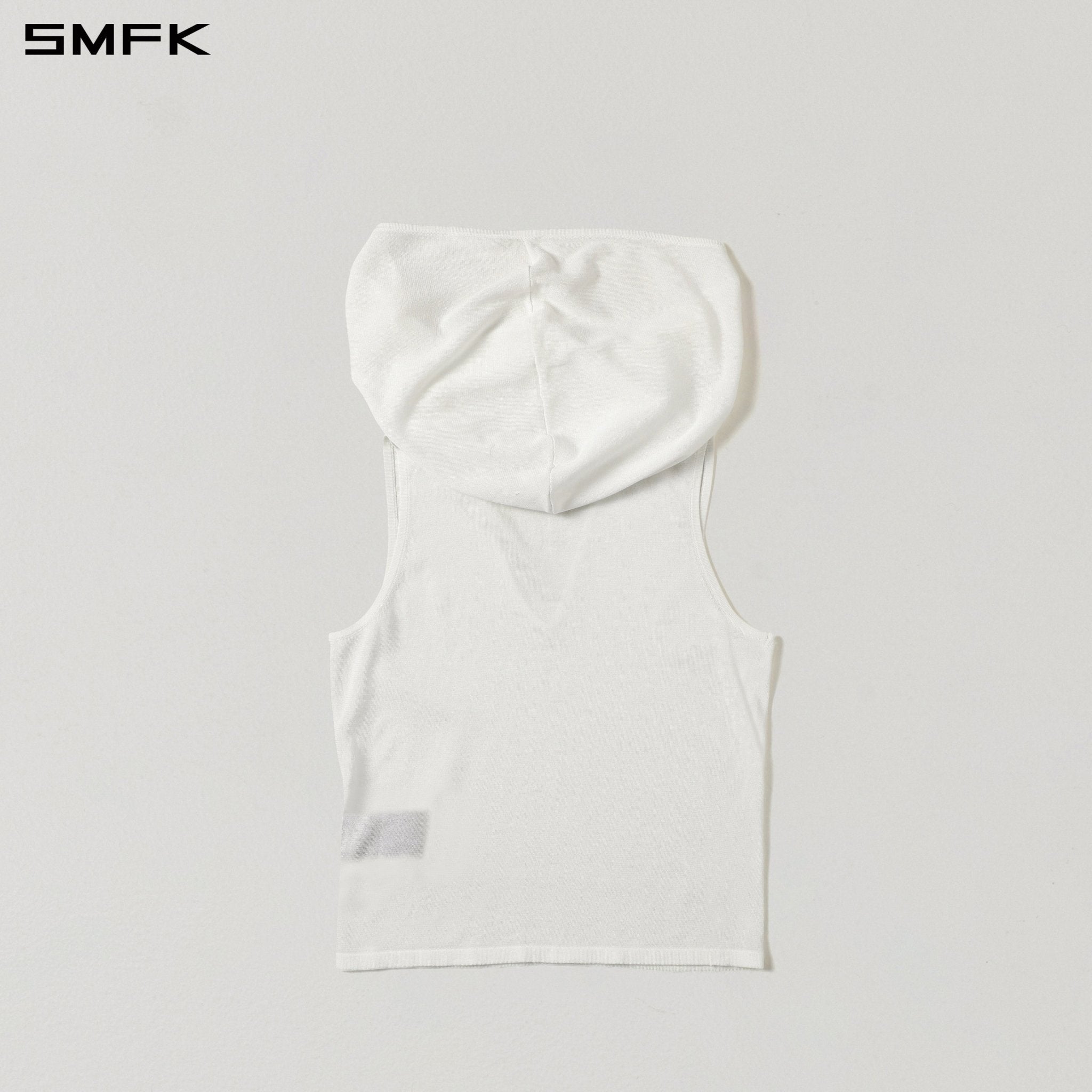 SMFK White Knitted Hooded Vest | MADAX