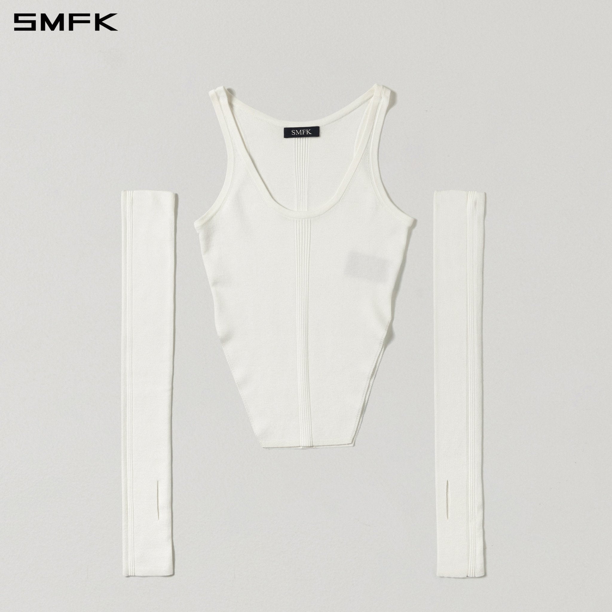 SMFK White Knitted Vest | MADAX