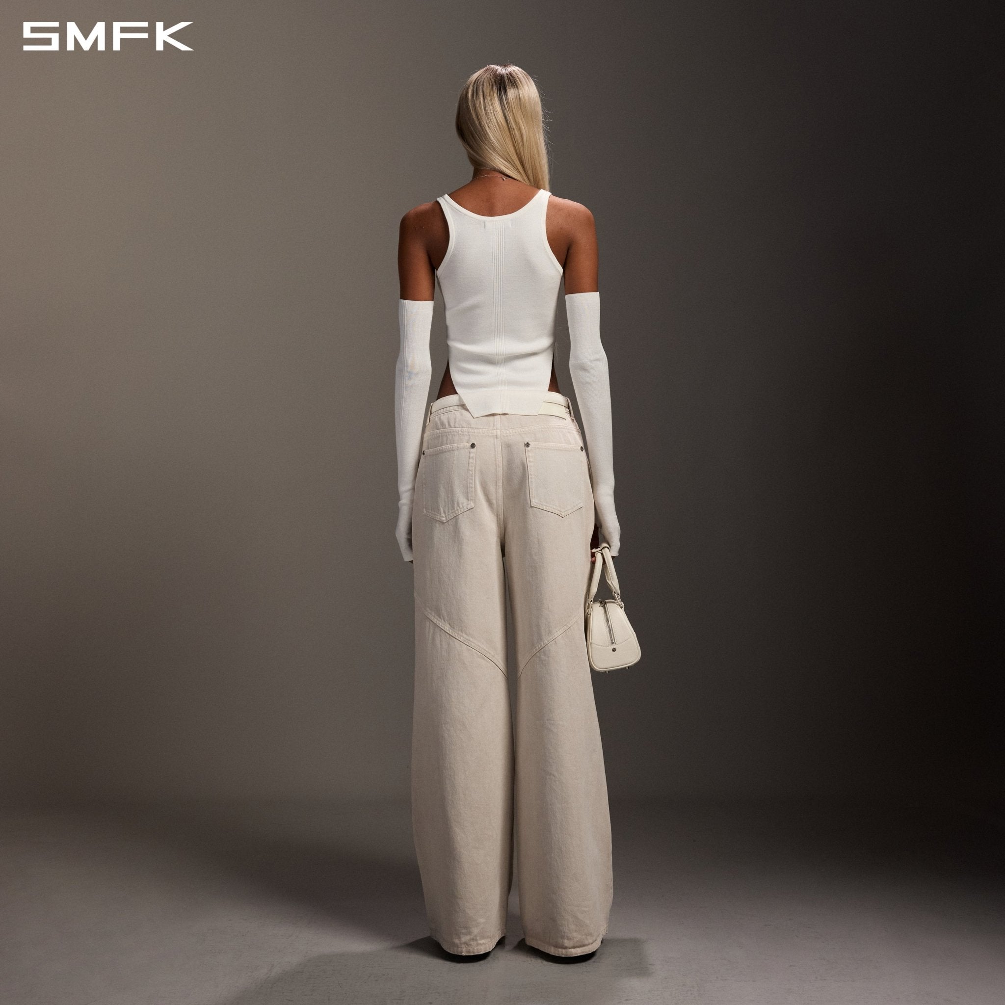 SMFK White Knitted Vest | MADAX