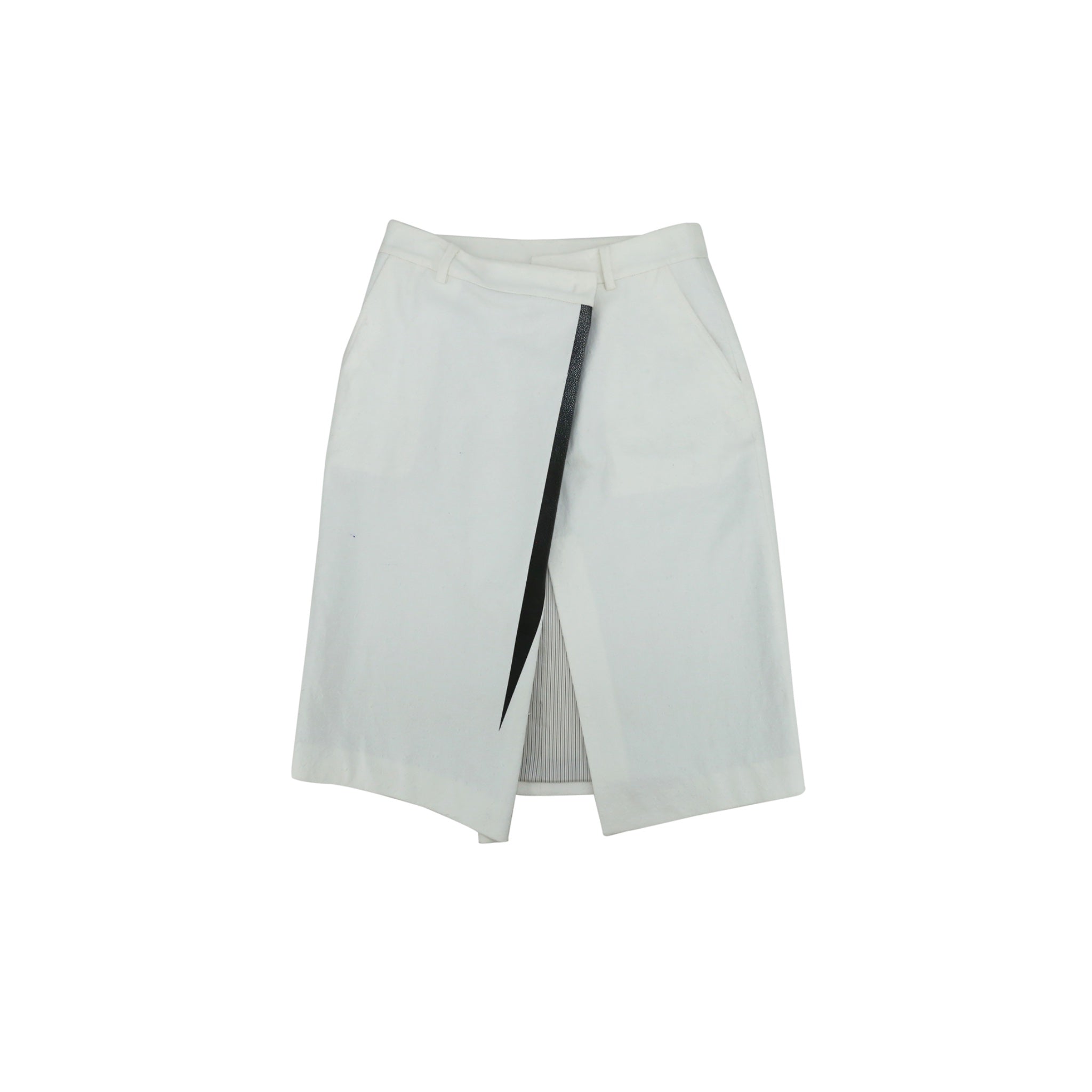 ilEWUOY White Knotted Cotton Printed Skirt | MADA IN CHINA