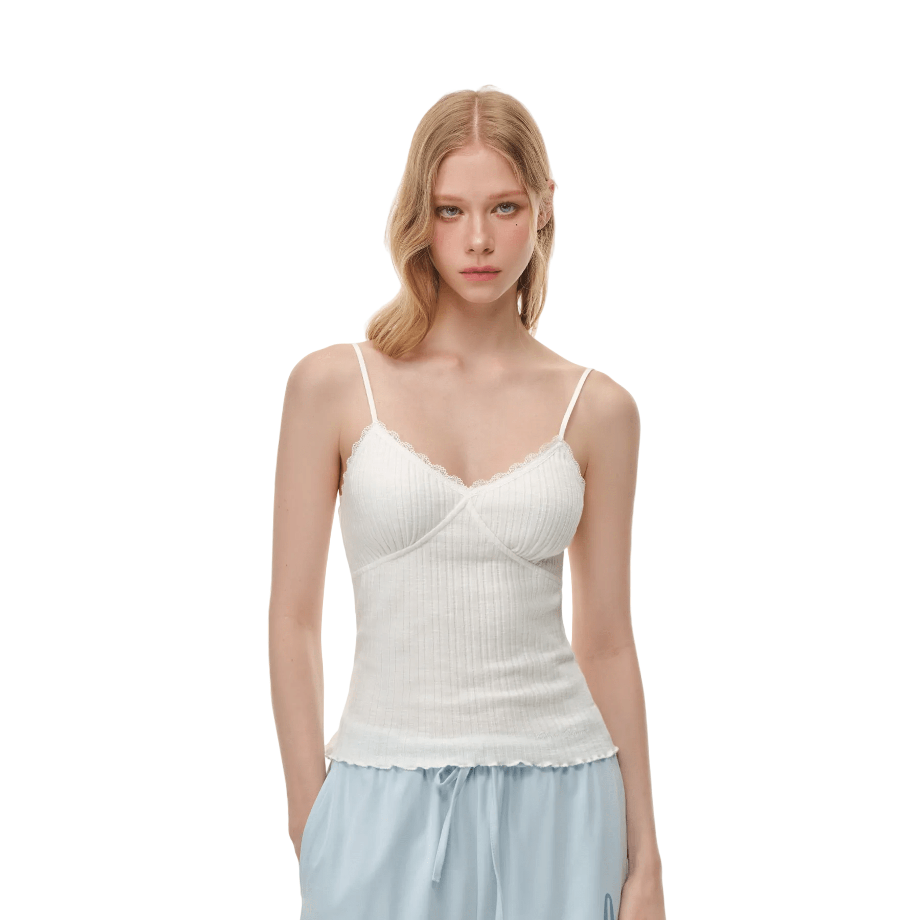 CLIMAX VISION White Lace - Trimmed V - Neck Camisole | MADAX