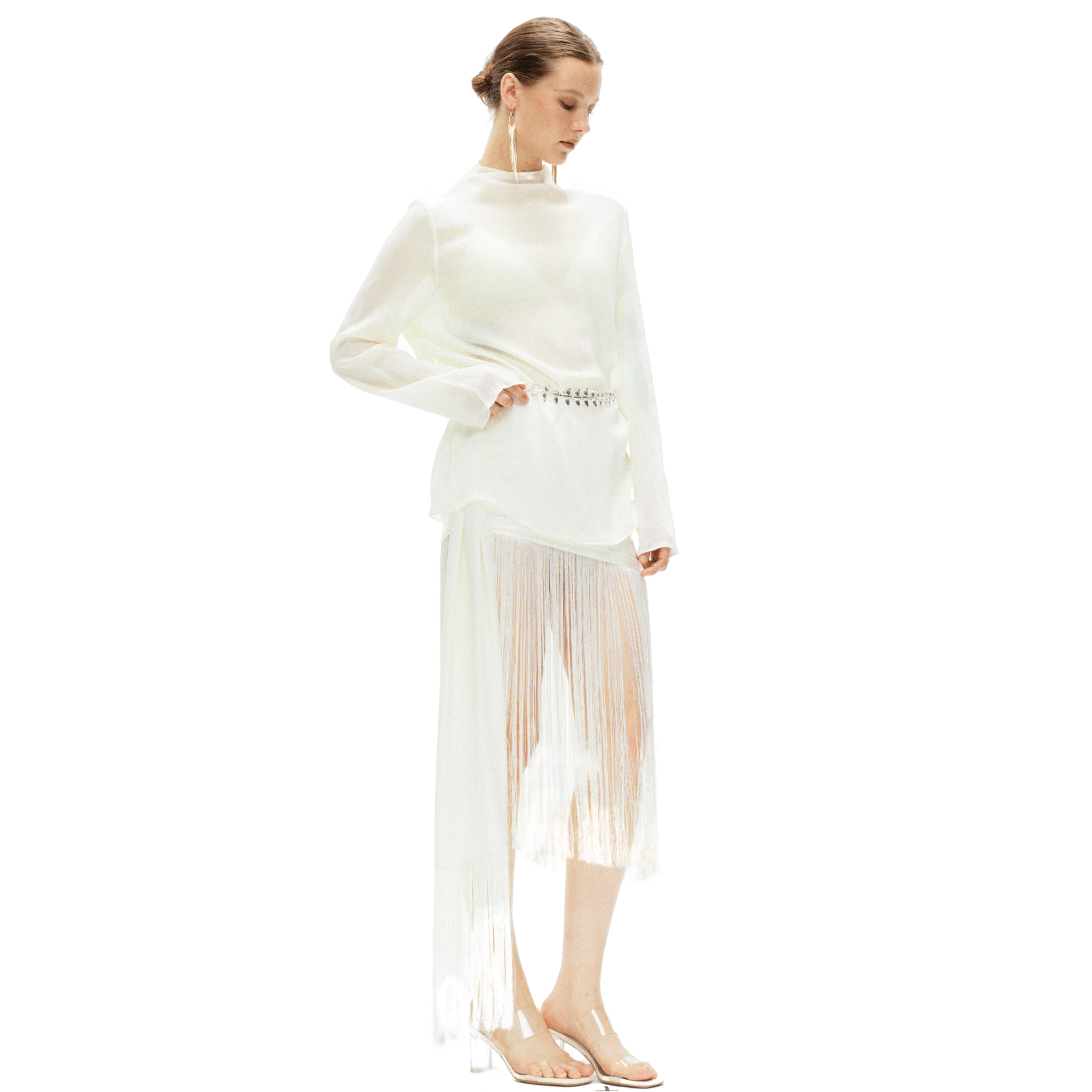 ARTE PURA White Lazy See - through Bottoming Top | MADAX