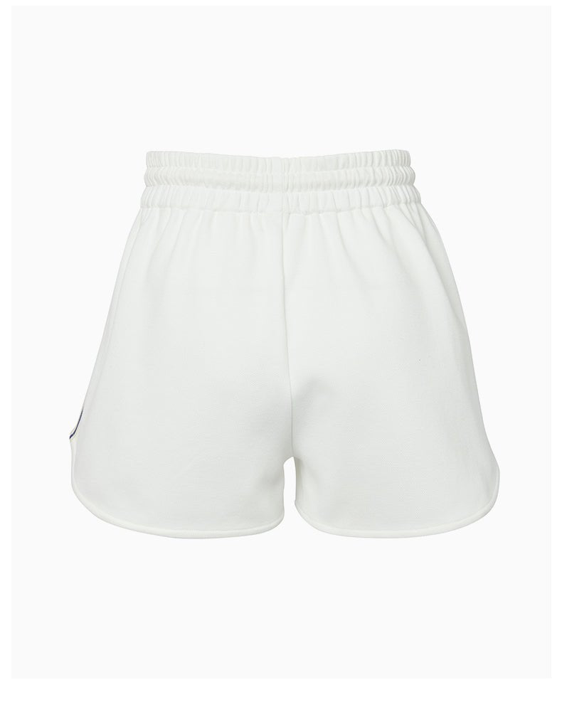 CHARLIE LUCIANO White Logo Track Shorts | MADA IN CHINA