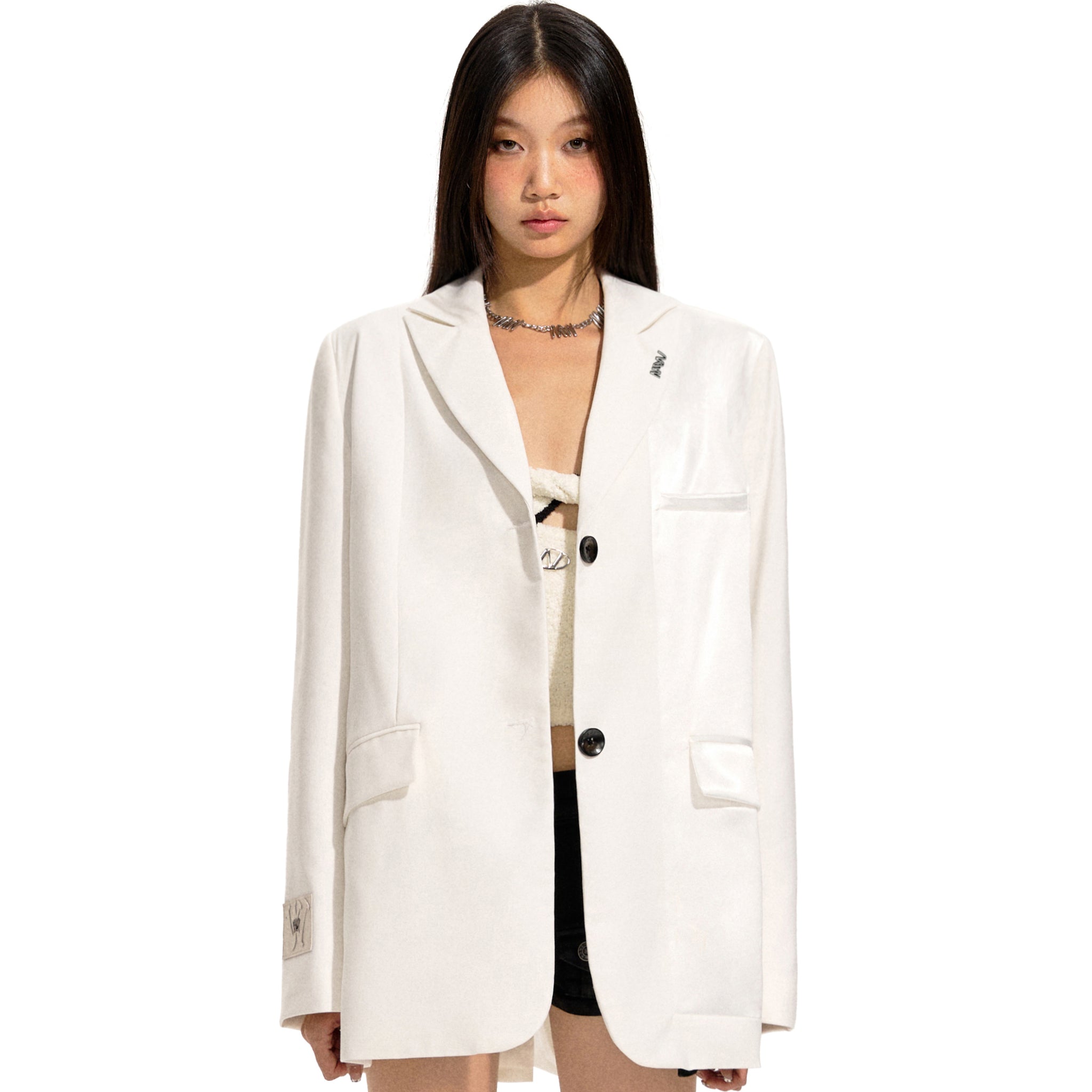 NAWS White Mirror Satin Suit | MADAX