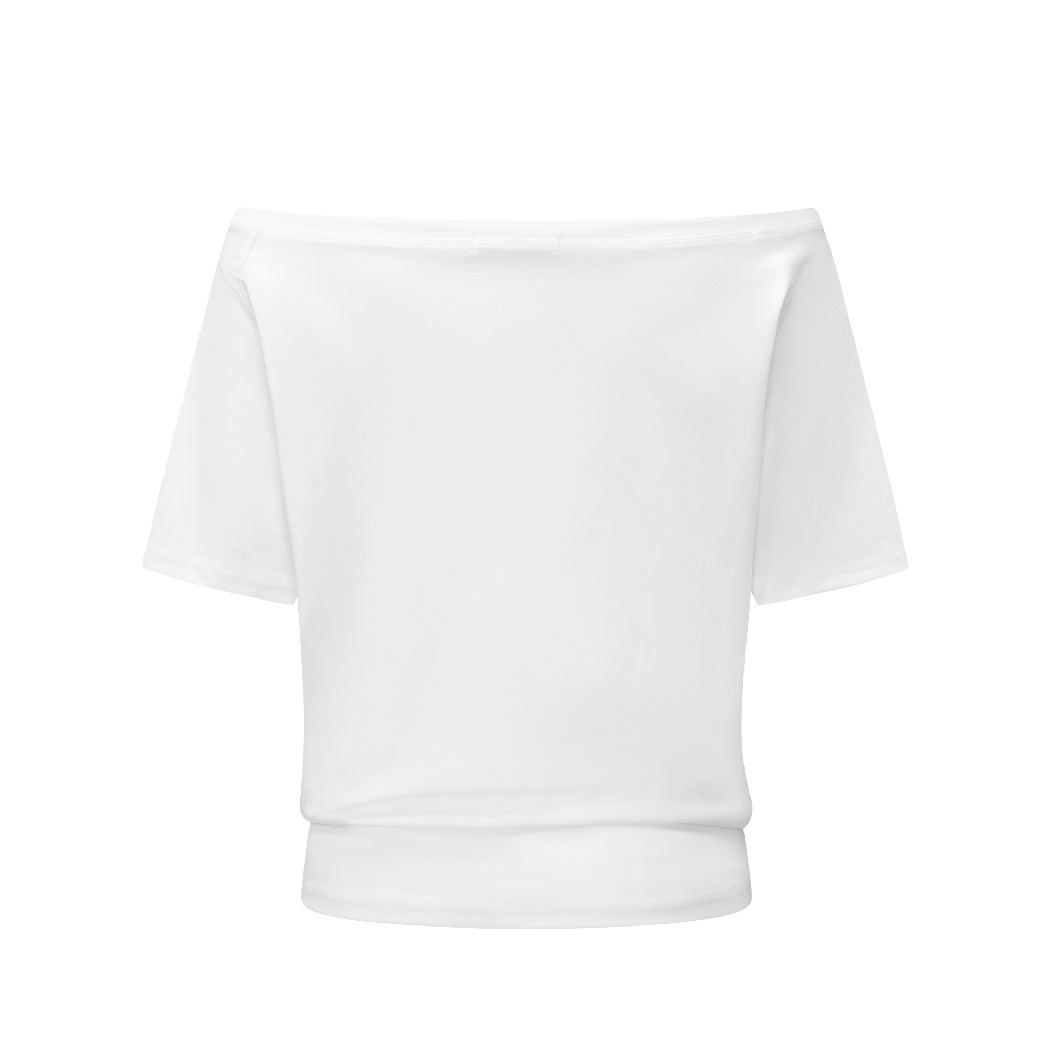 Climax Vision White Off - shoulder Stacked Short Sleeves | MADAX