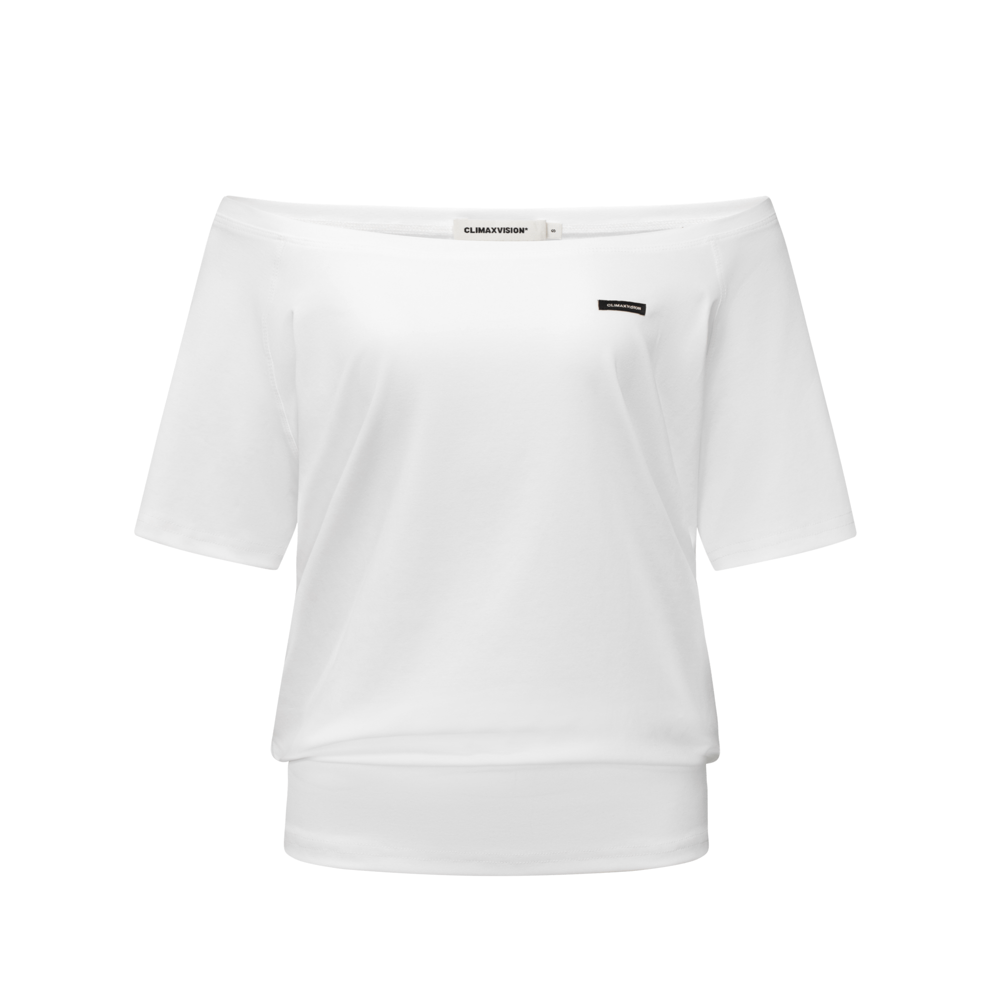 Climax Vision White Off - shoulder Stacked Short Sleeves | MADAX