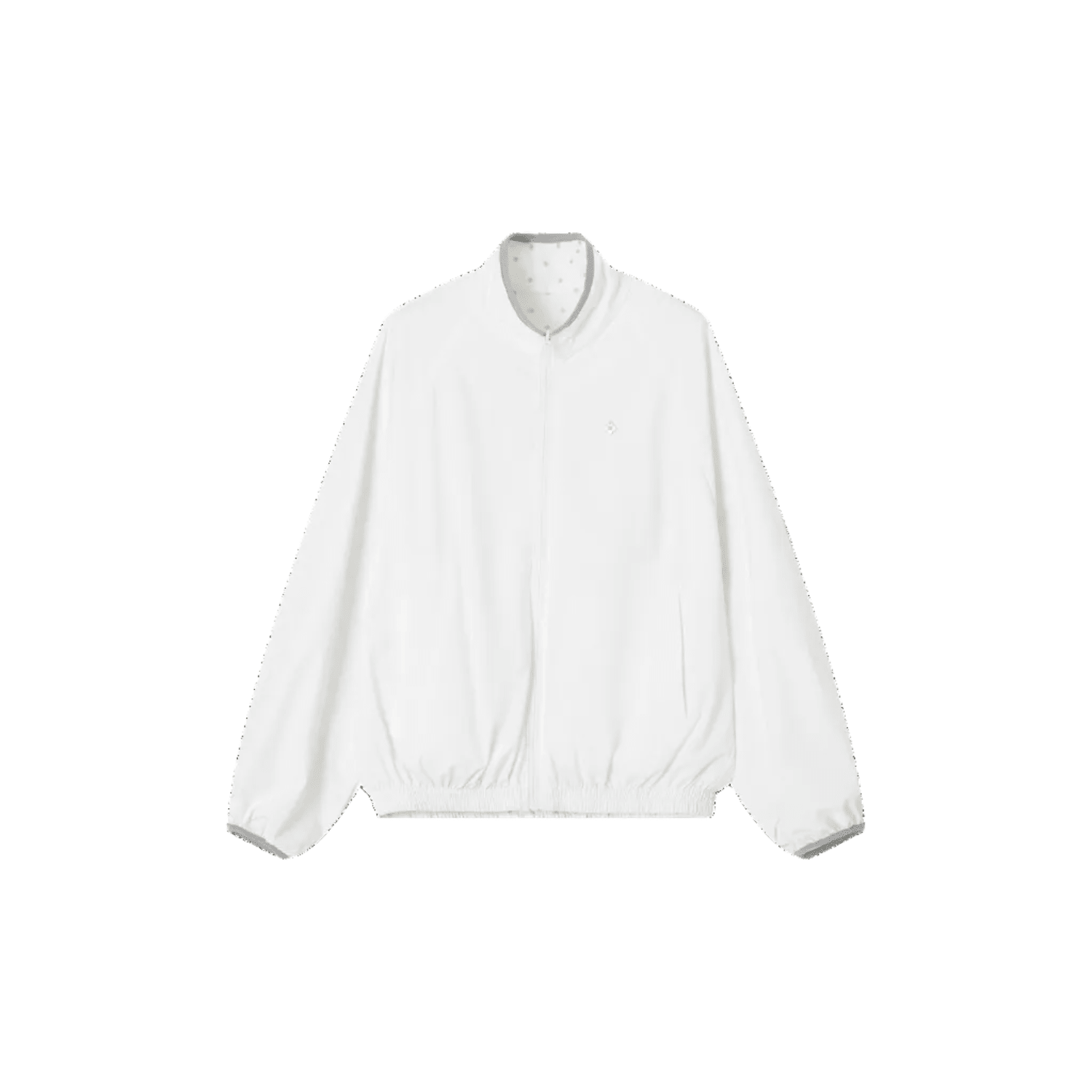 SOMESOWE White Polka Dot Reversible Stand-Collar Jacket | MADAX