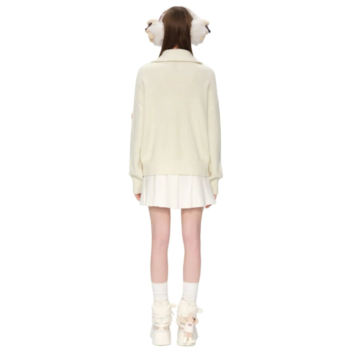 13DE MARZO White Puff-patterned Lace-up Snow Boots | MADAX
