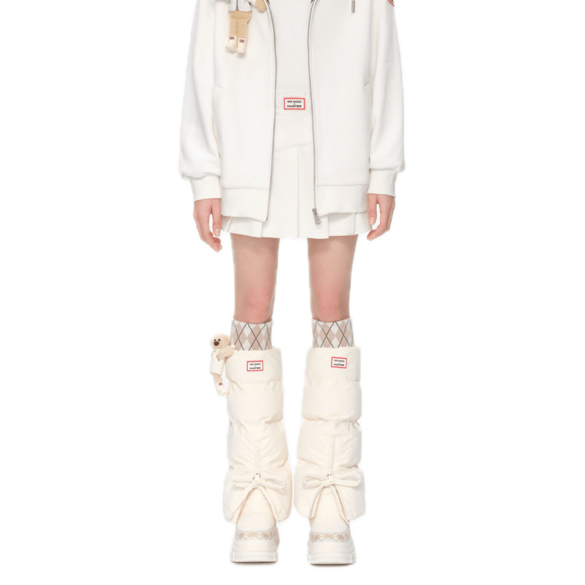 13DE MARZO White Puff-patterned Lace-up Snow Boots | MADAX