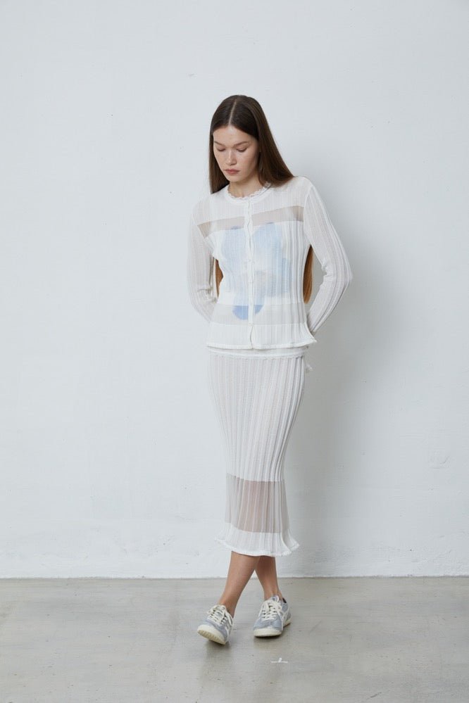 FENGYI TAN White Round-neck Cardigan | MADA IN CHINA