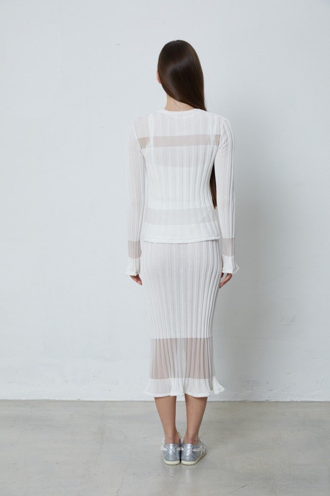 FENGYI TAN White Round-neck Cardigan | MADA IN CHINA