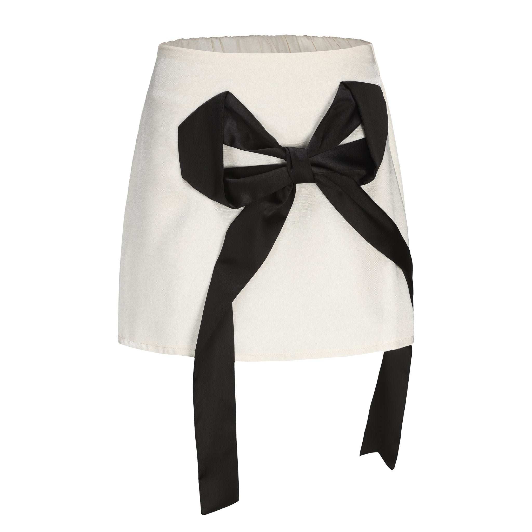 ARTE PURA White Satin Bow Skirt | MADA IN CHINA